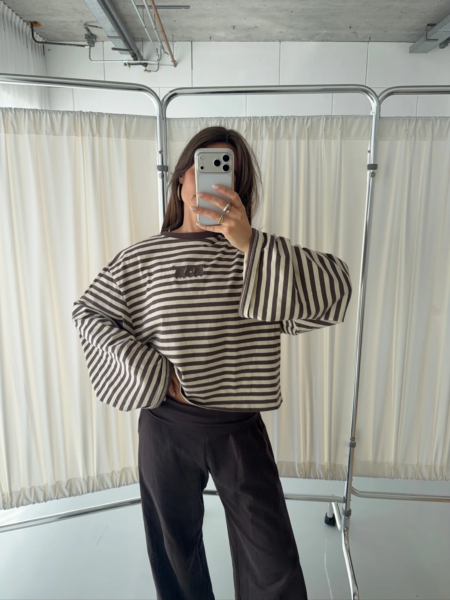 oversized longsleeve mocha stripes - Image 5