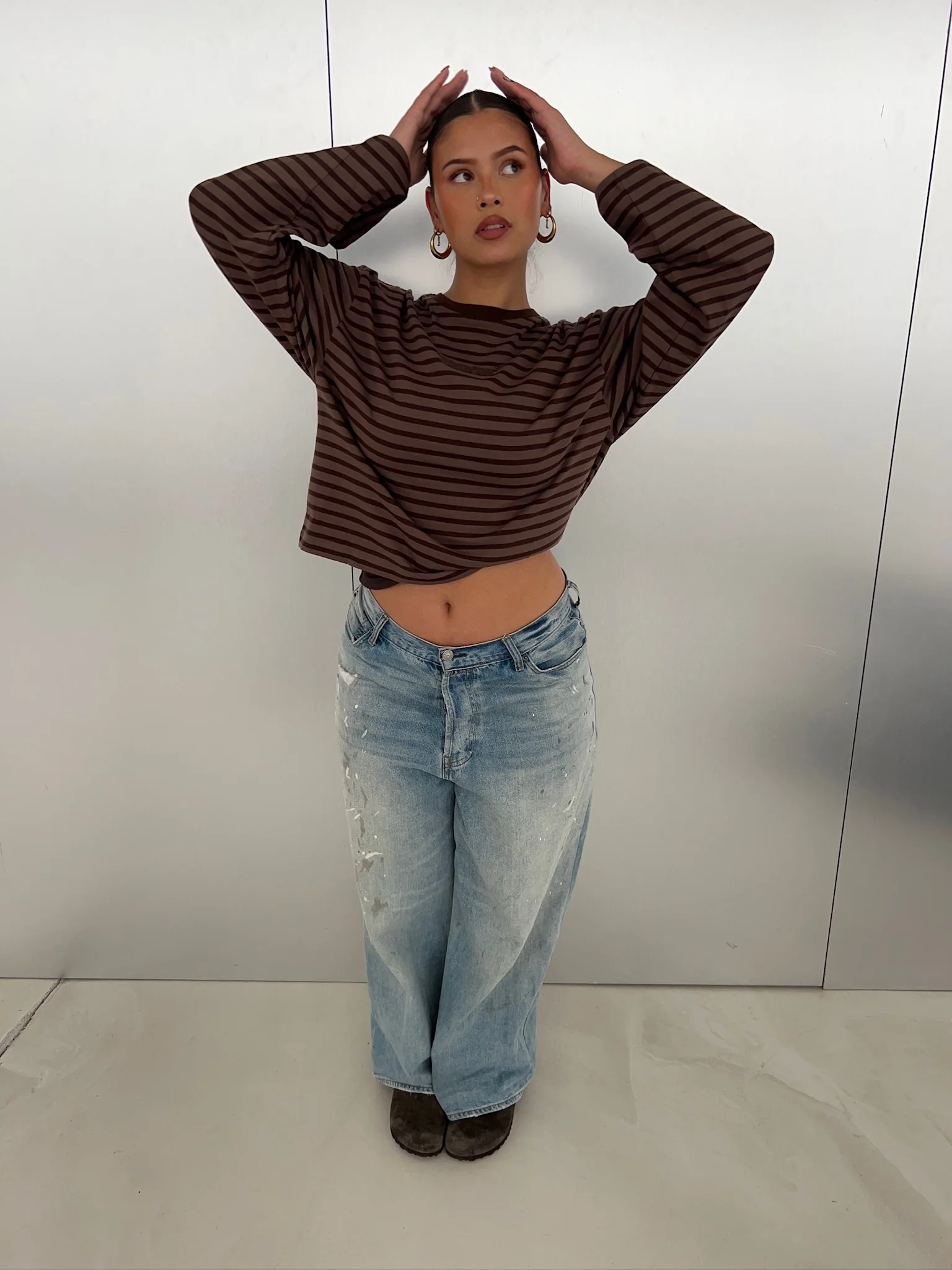 oversized longsleeve brown stripes - Image 13