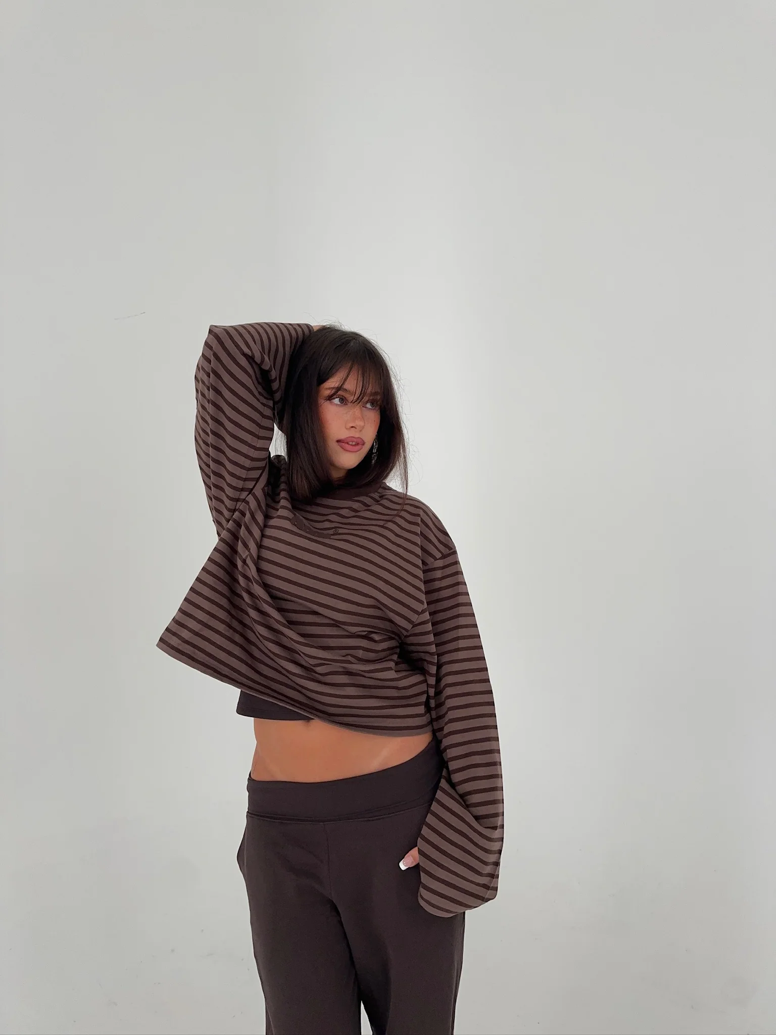 oversized longsleeve brown stripes - Image 8