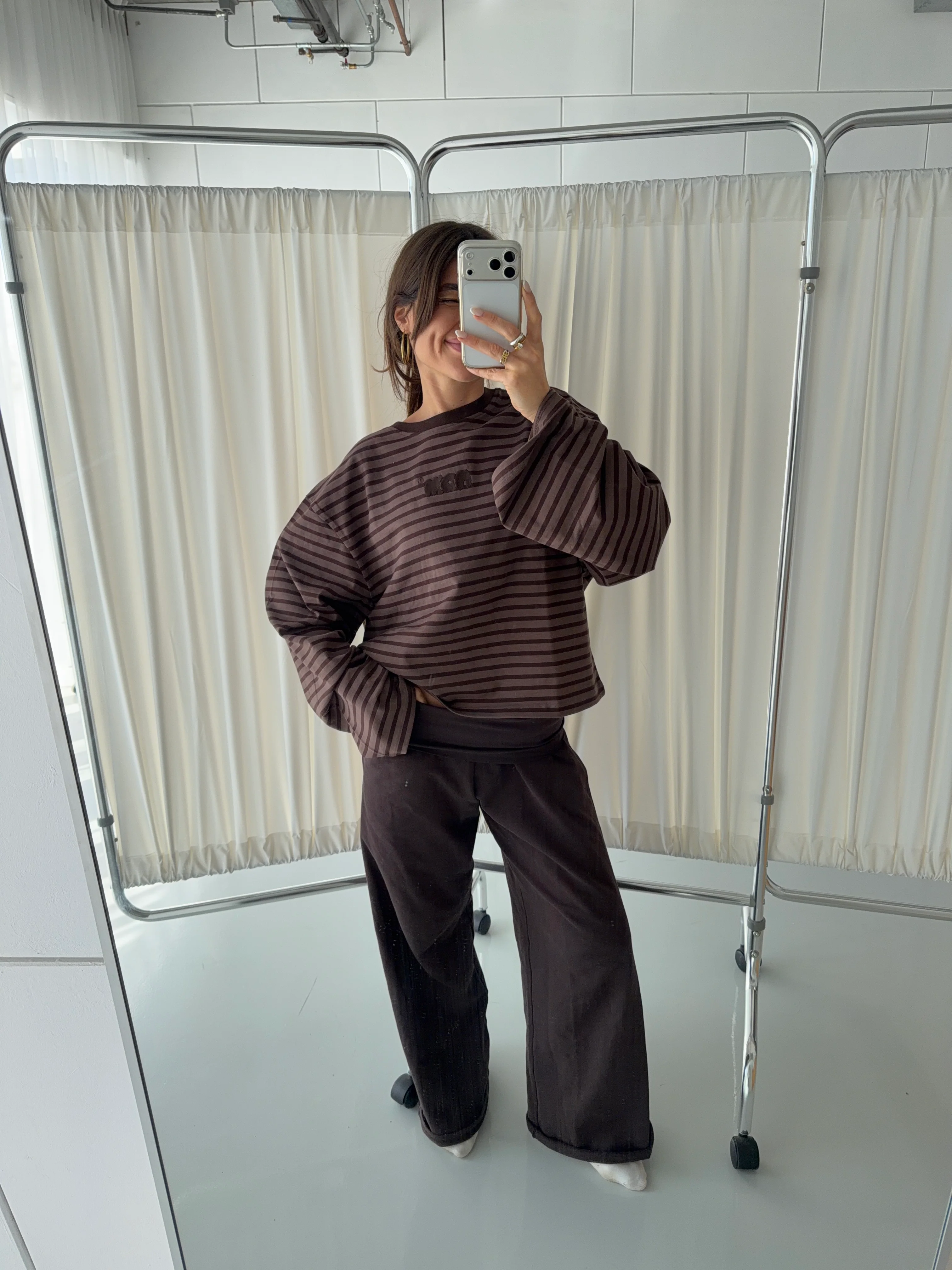 oversized longsleeve brown stripes - Image 9