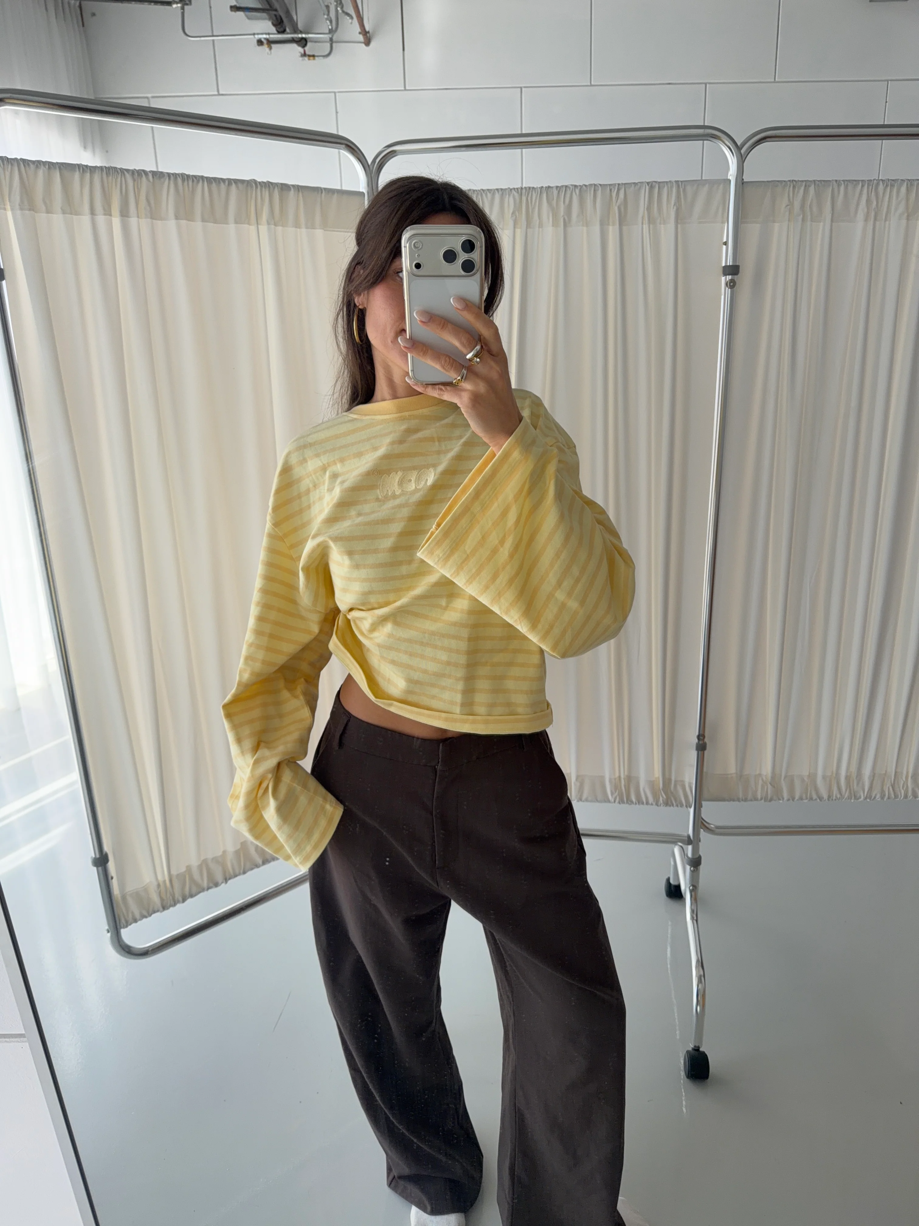oversized longsleeve butter yellow stripes - Image 6