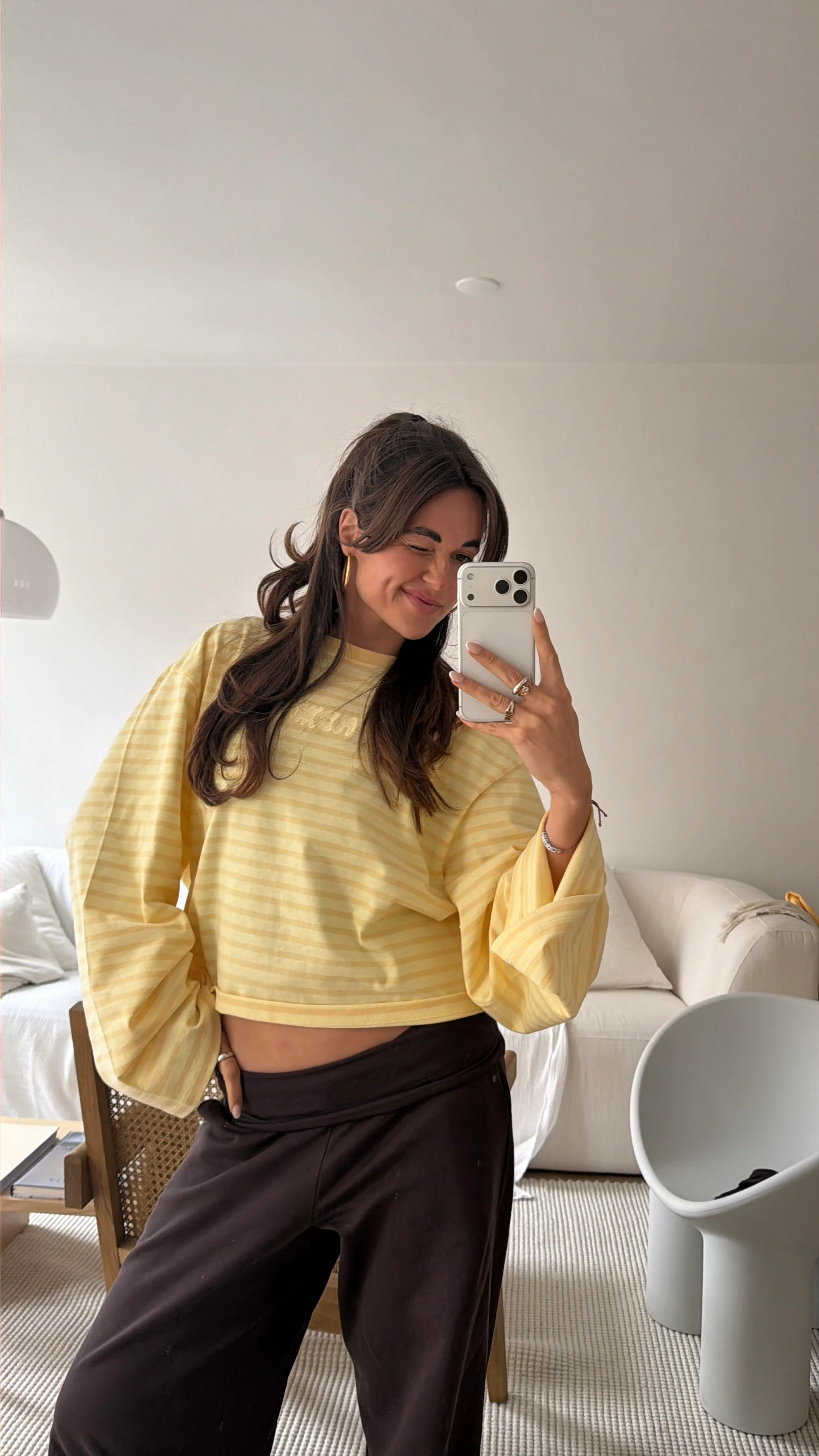 oversized longsleeve butter yellow stripes - Image 9