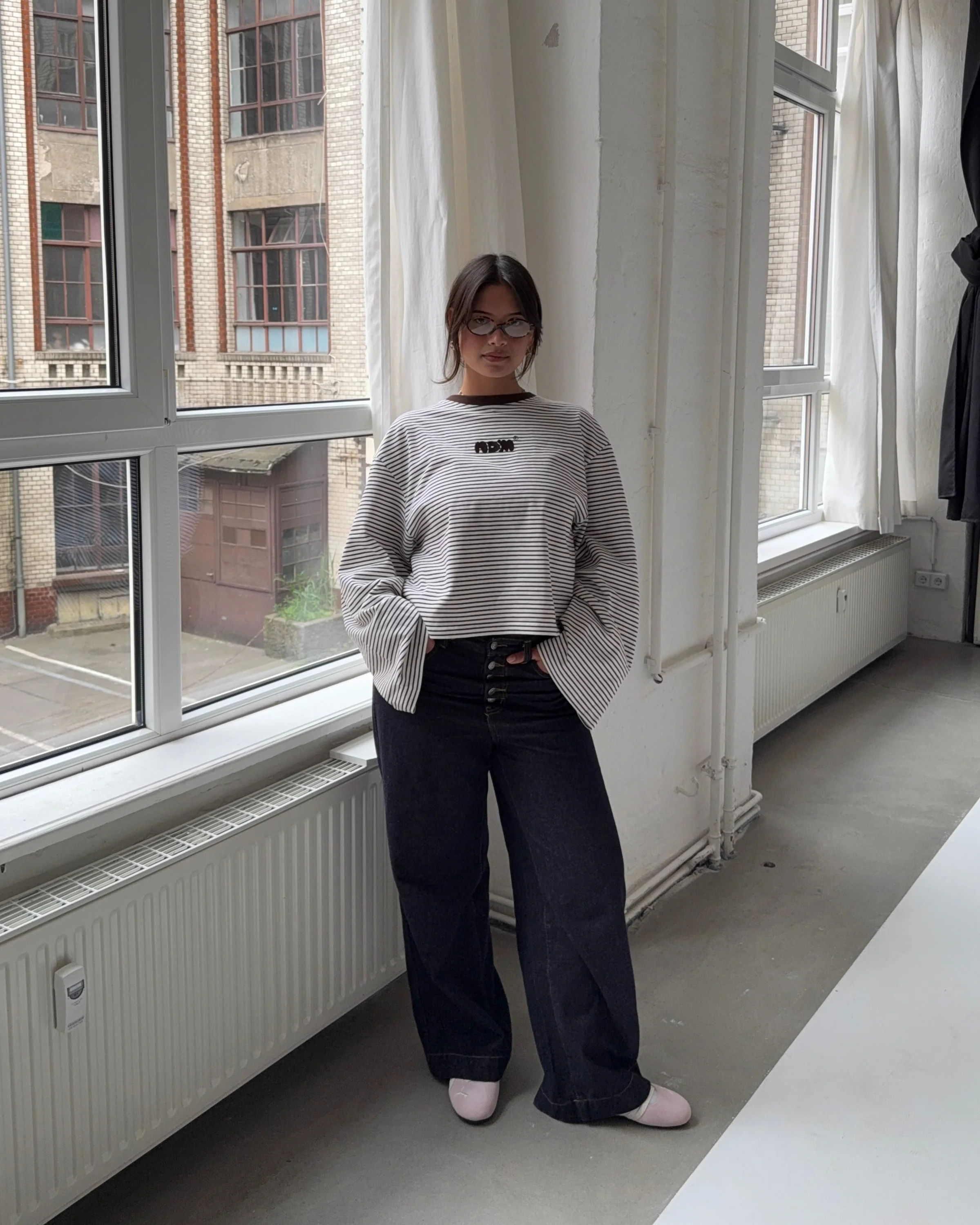 oversized longsleeve chocolate cream stripes - Image 14