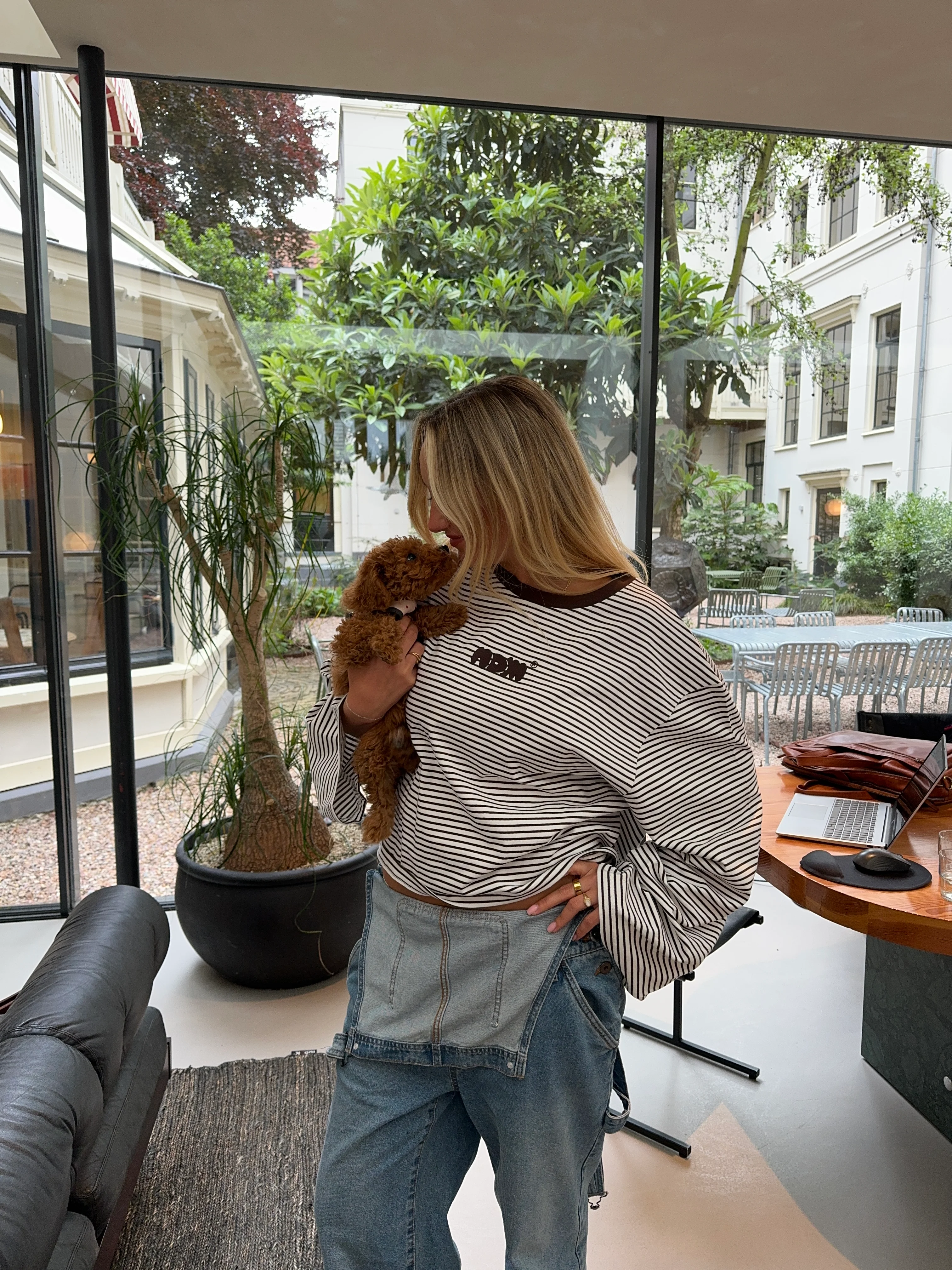 oversized longsleeve chocolate cream stripes - Image 6