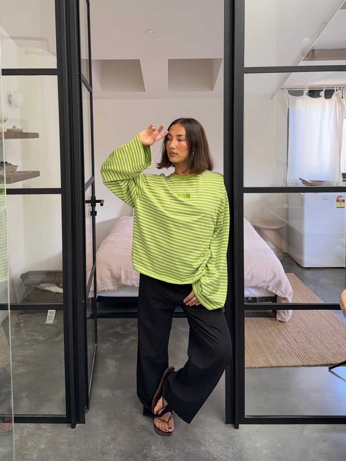 oversized longsleeve long green stripes - Image 10