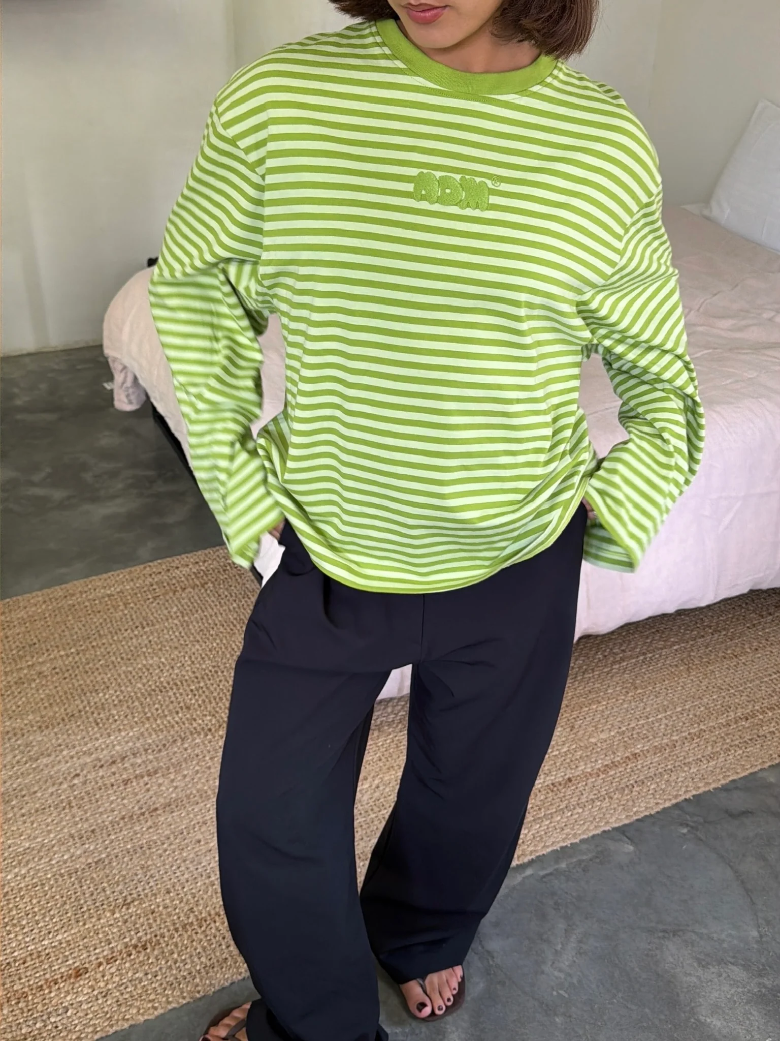 oversized longsleeve long green stripes - Image 3