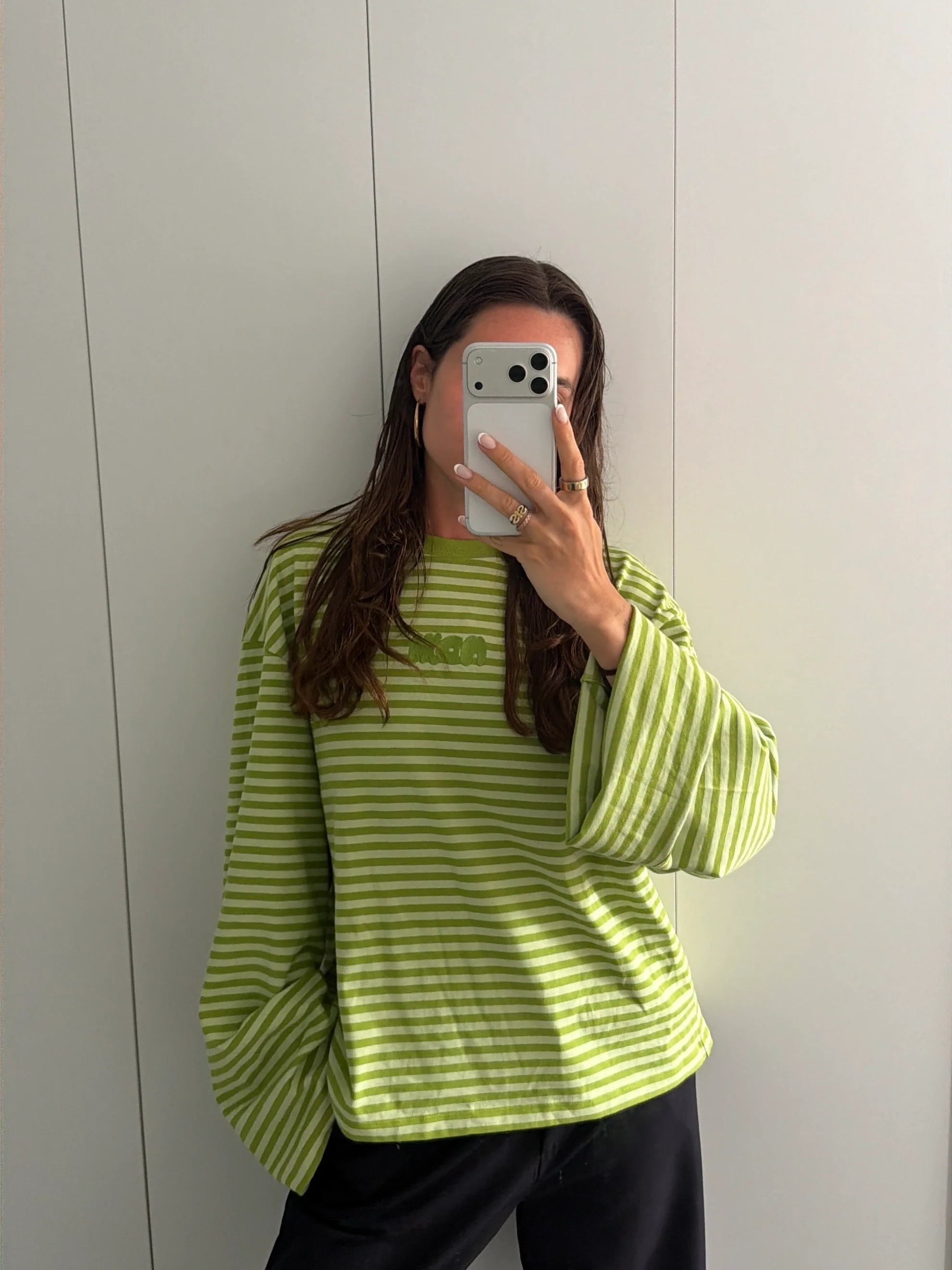 oversized longsleeve long green stripes - Image 7