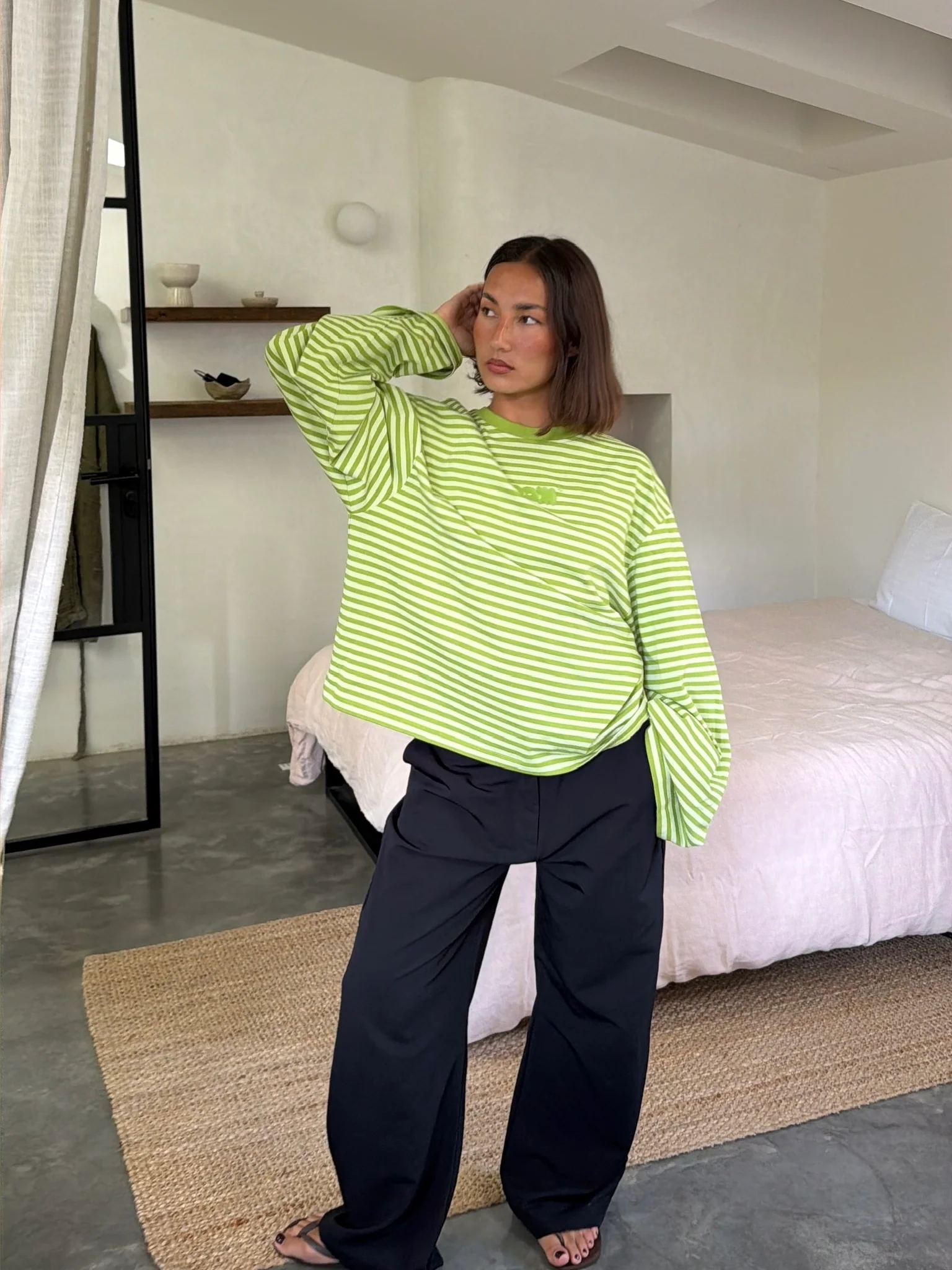 oversized longsleeve long green stripes - Image 8