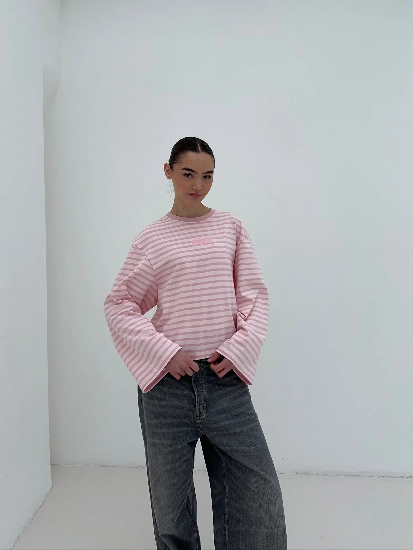 oversized longsleeve long pink stripes - Image 12
