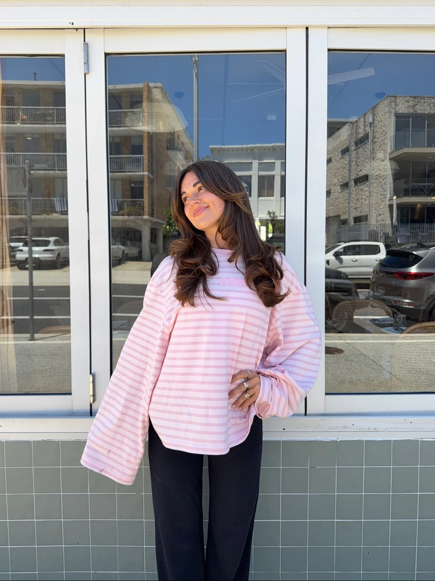 oversized longsleeve long pink stripes - Image 14