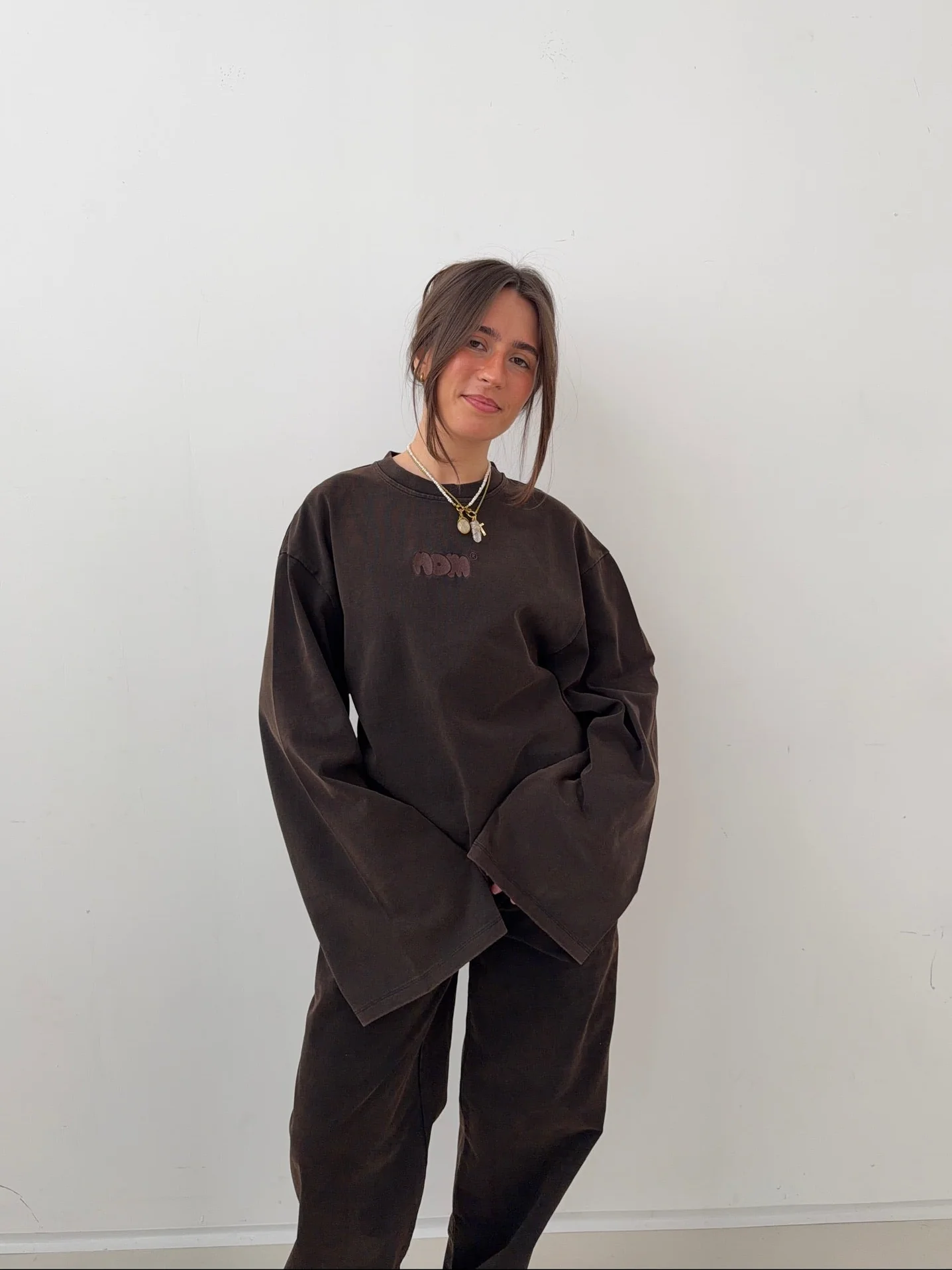 oversized longsleeve long brown wash - Image 10