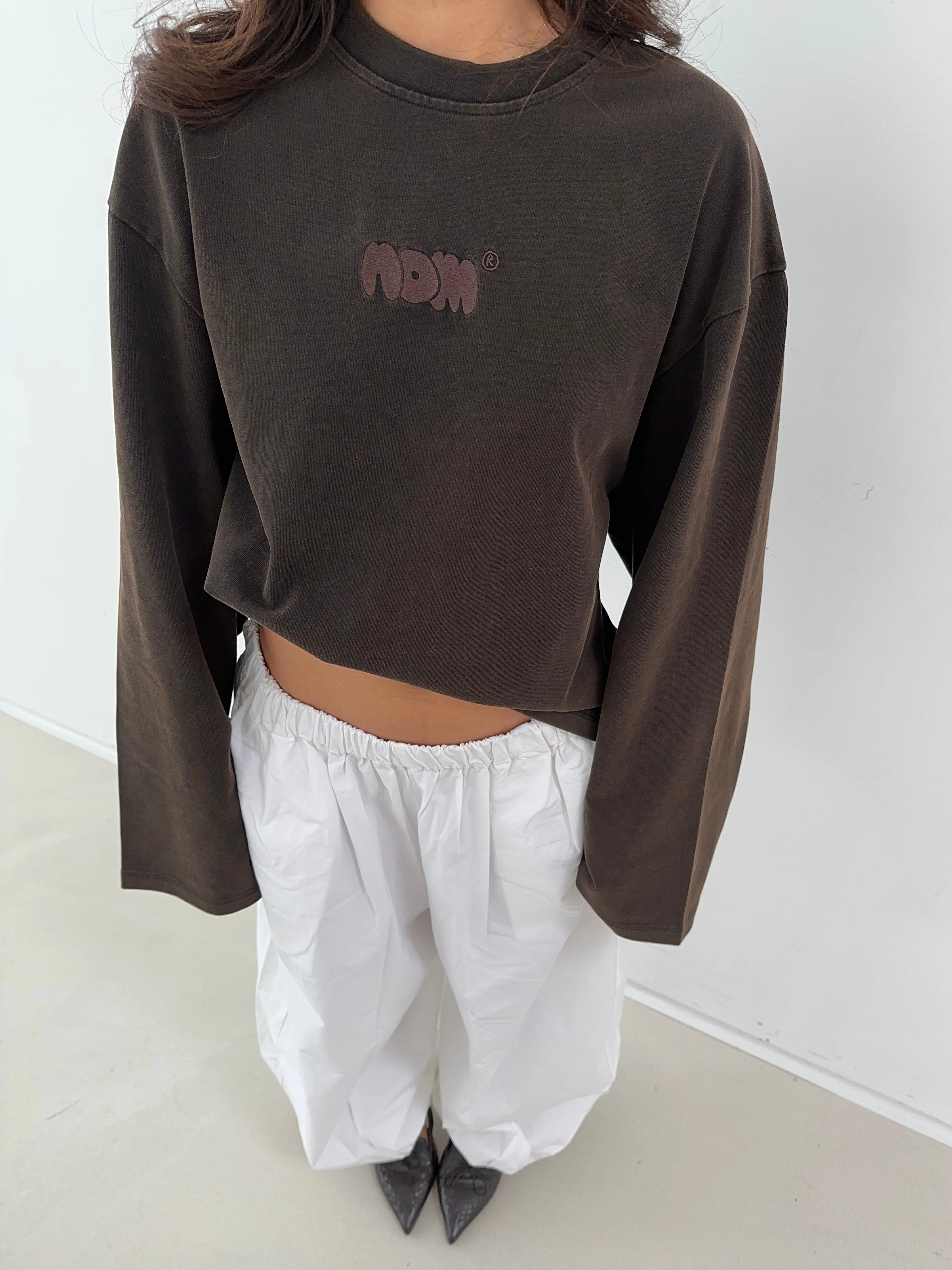 oversized longsleeve long brown wash - Image 4