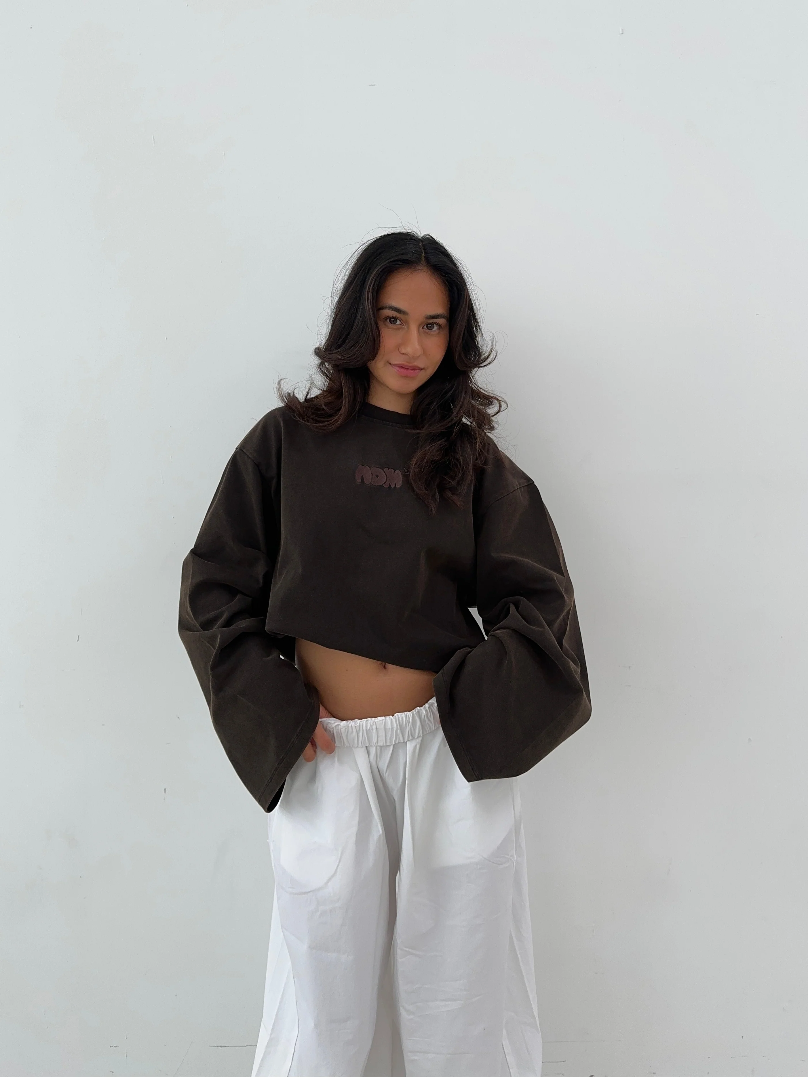 oversized longsleeve long brown wash - Image 7