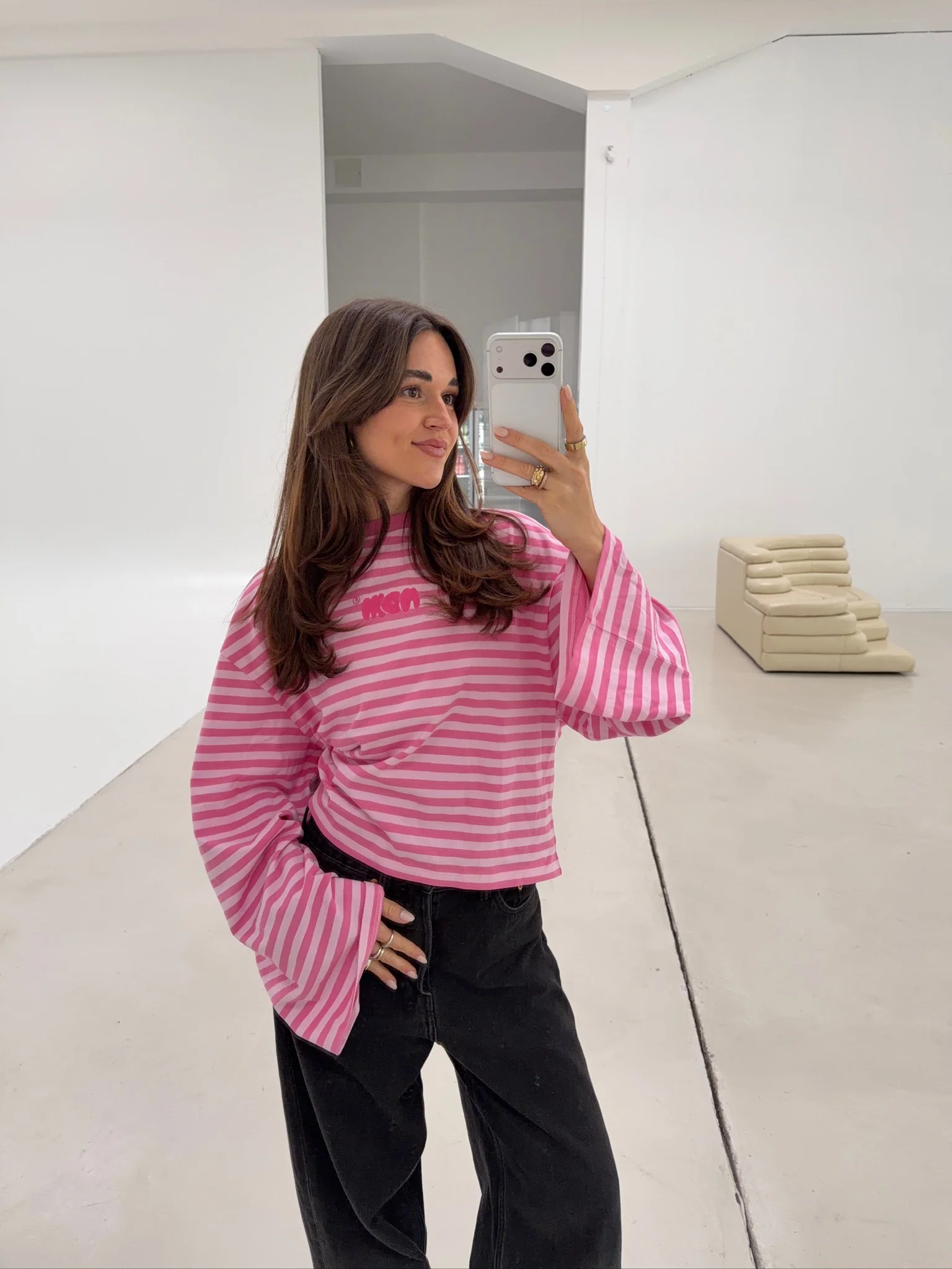 x lethilda oversized longsleeve magenta stripes - Image 6