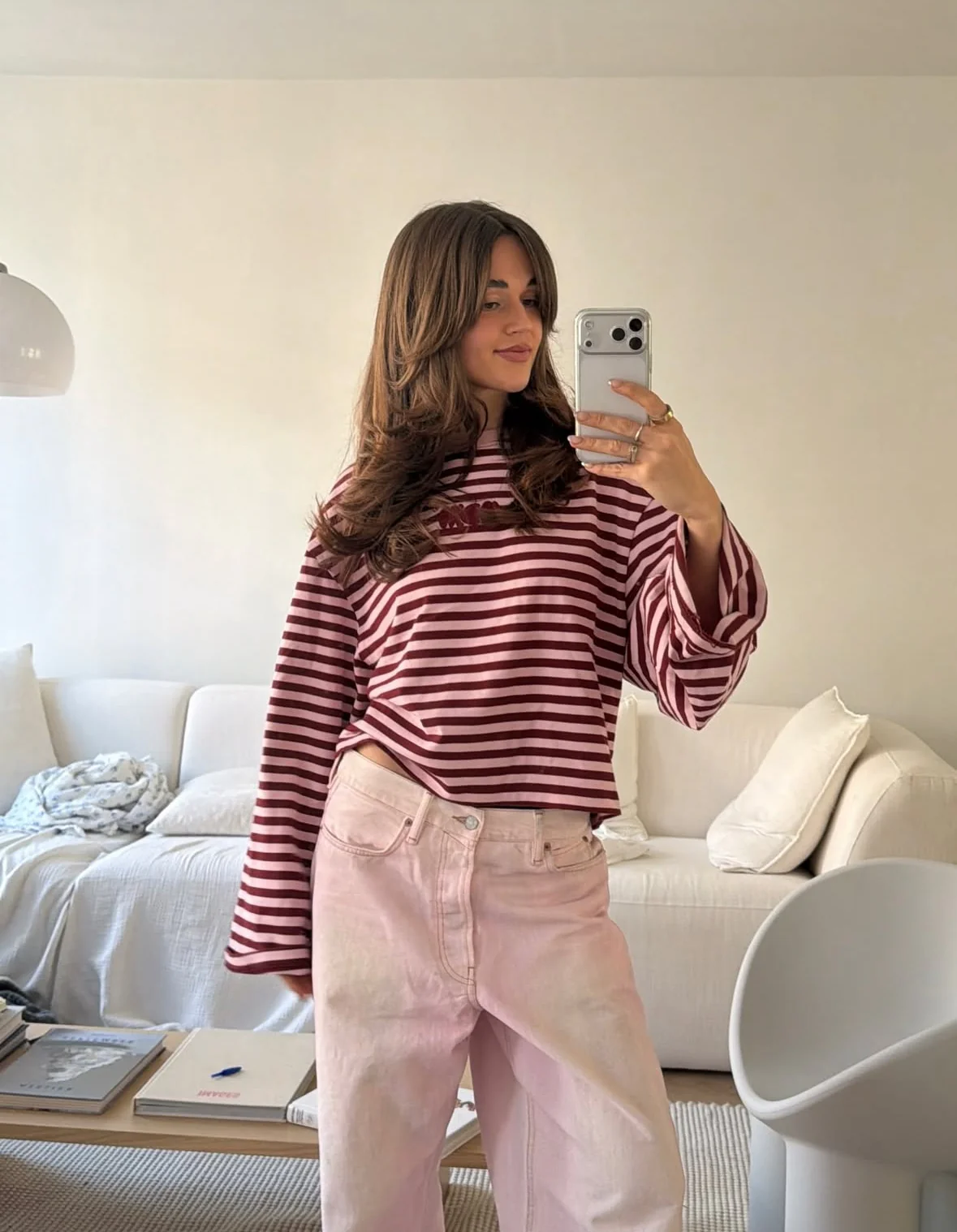 oversized longsleeve red pink stripes - Image 5