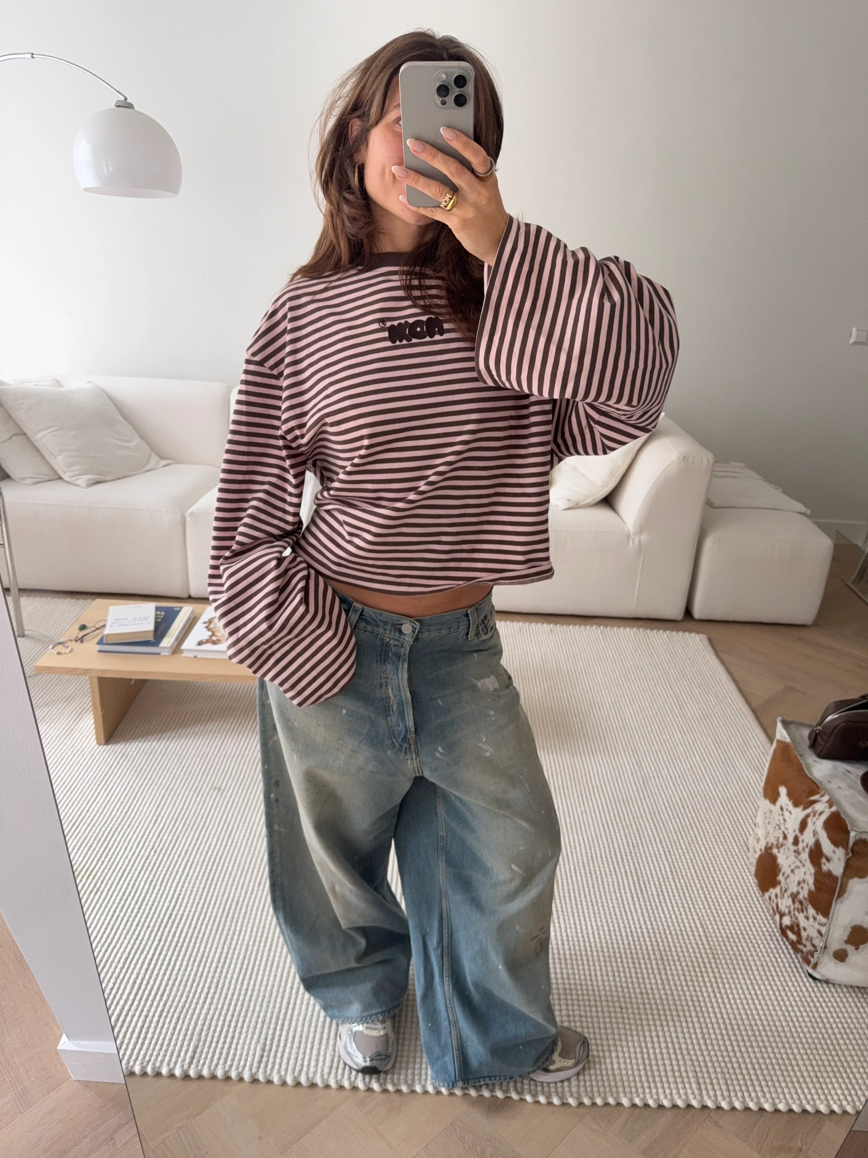 oversized longsleeve strawberry chocolate stripes - Image 4