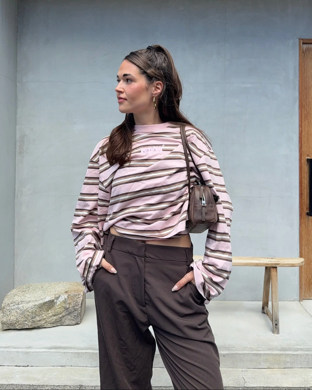 oversized longsleeve strawberry cream stripes