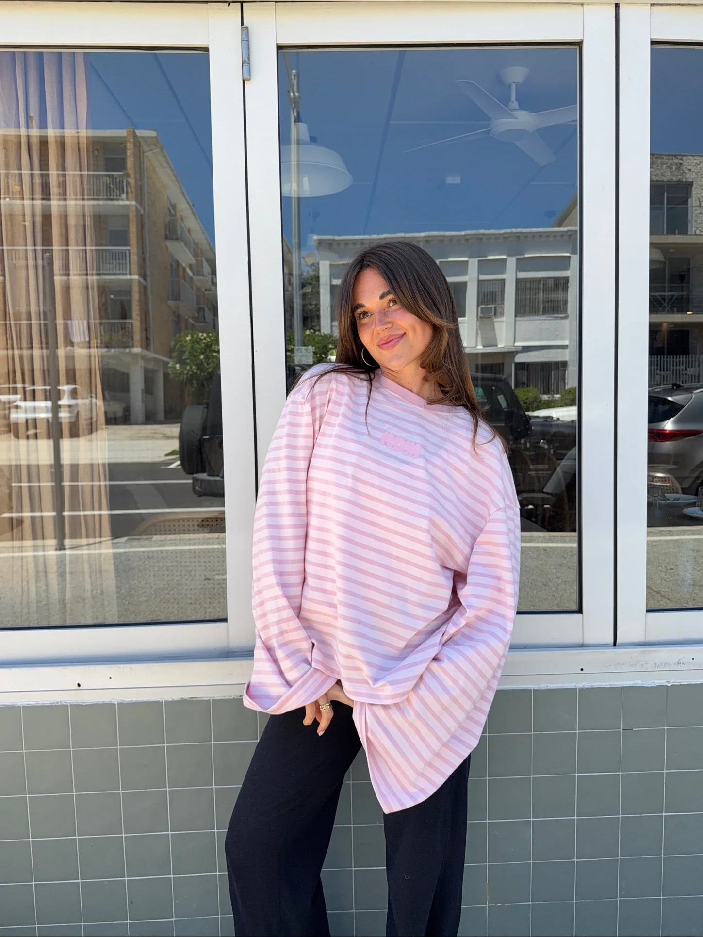 oversized longsleeve long pink stripes - Image 8