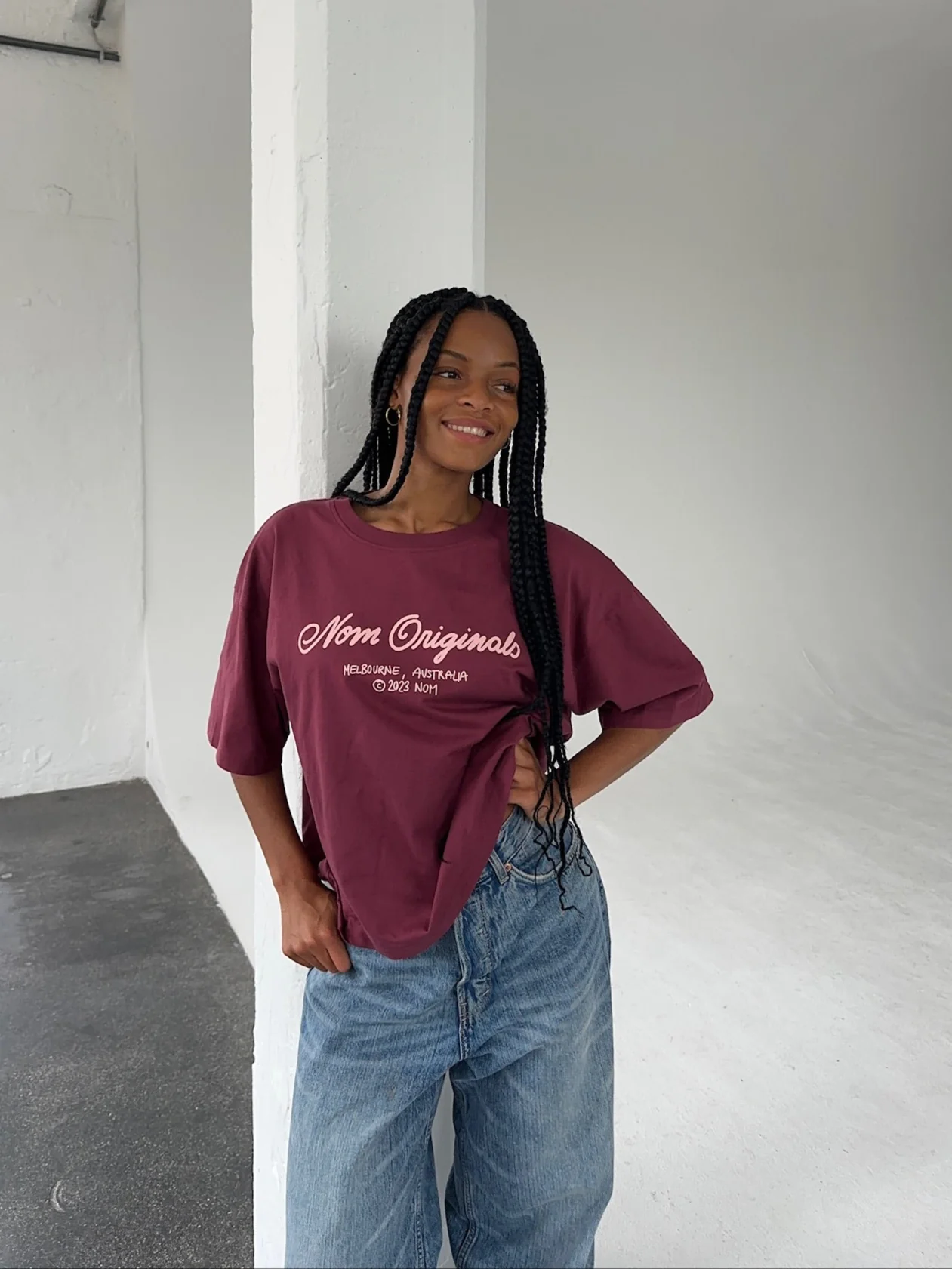 oversized tee burgundy - Image 13