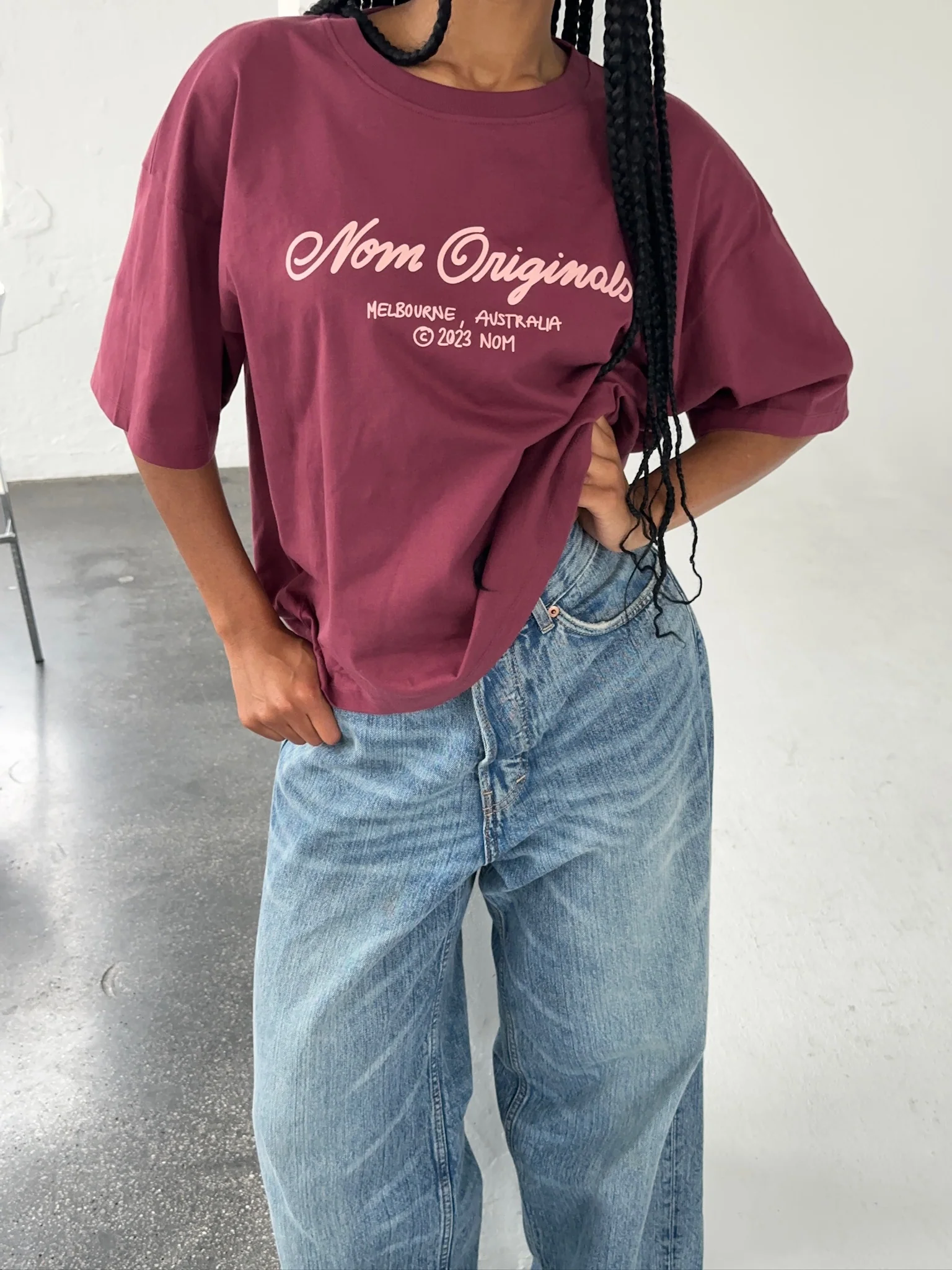 oversized tee burgundy - Image 7