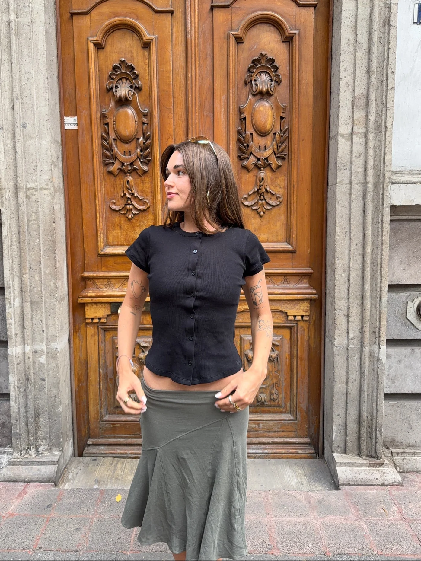 short sleeve cardigan black - Image 5
