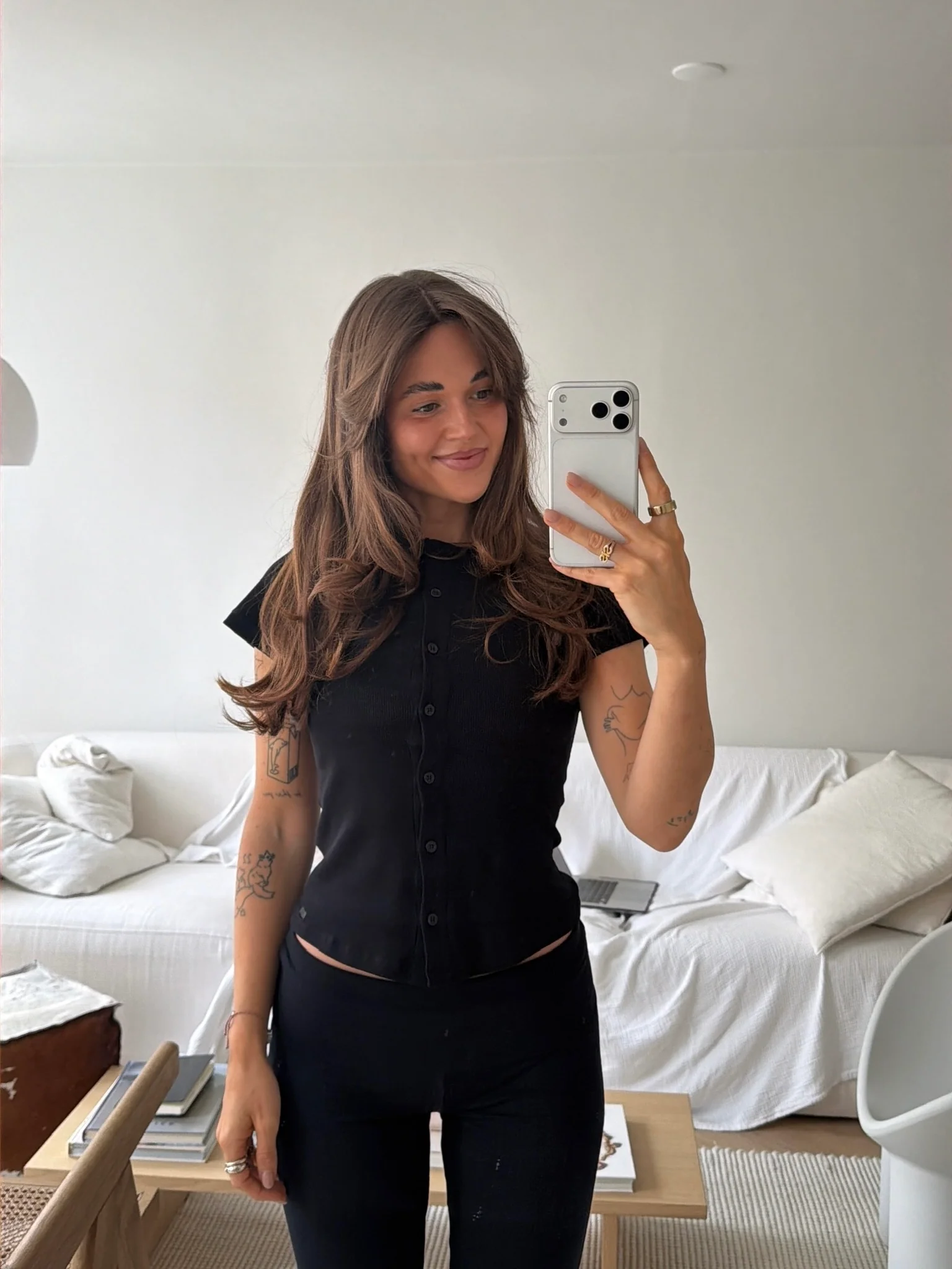 short sleeve cardigan black - Image 6
