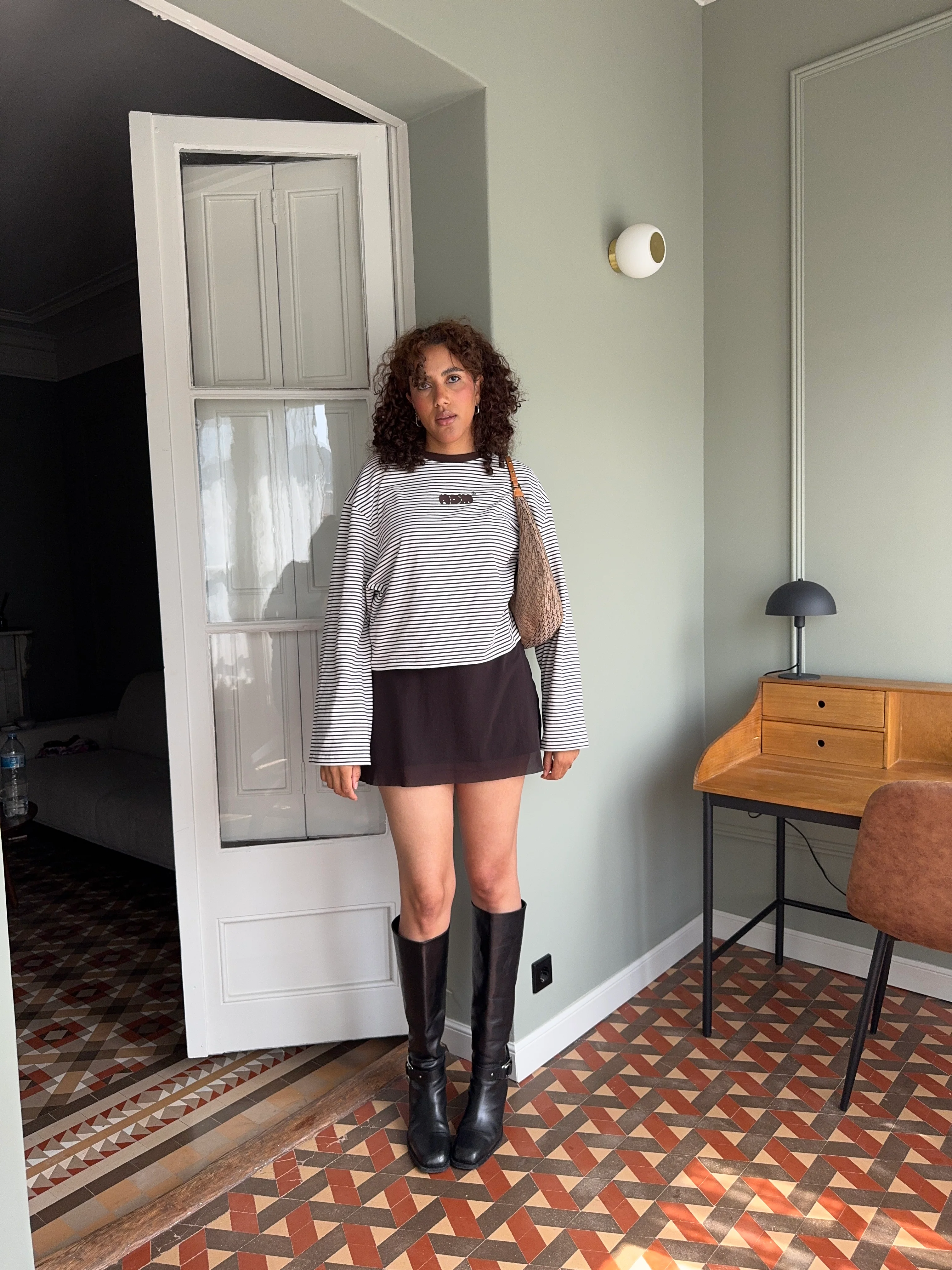 flared mini dress chocolate - Image 5