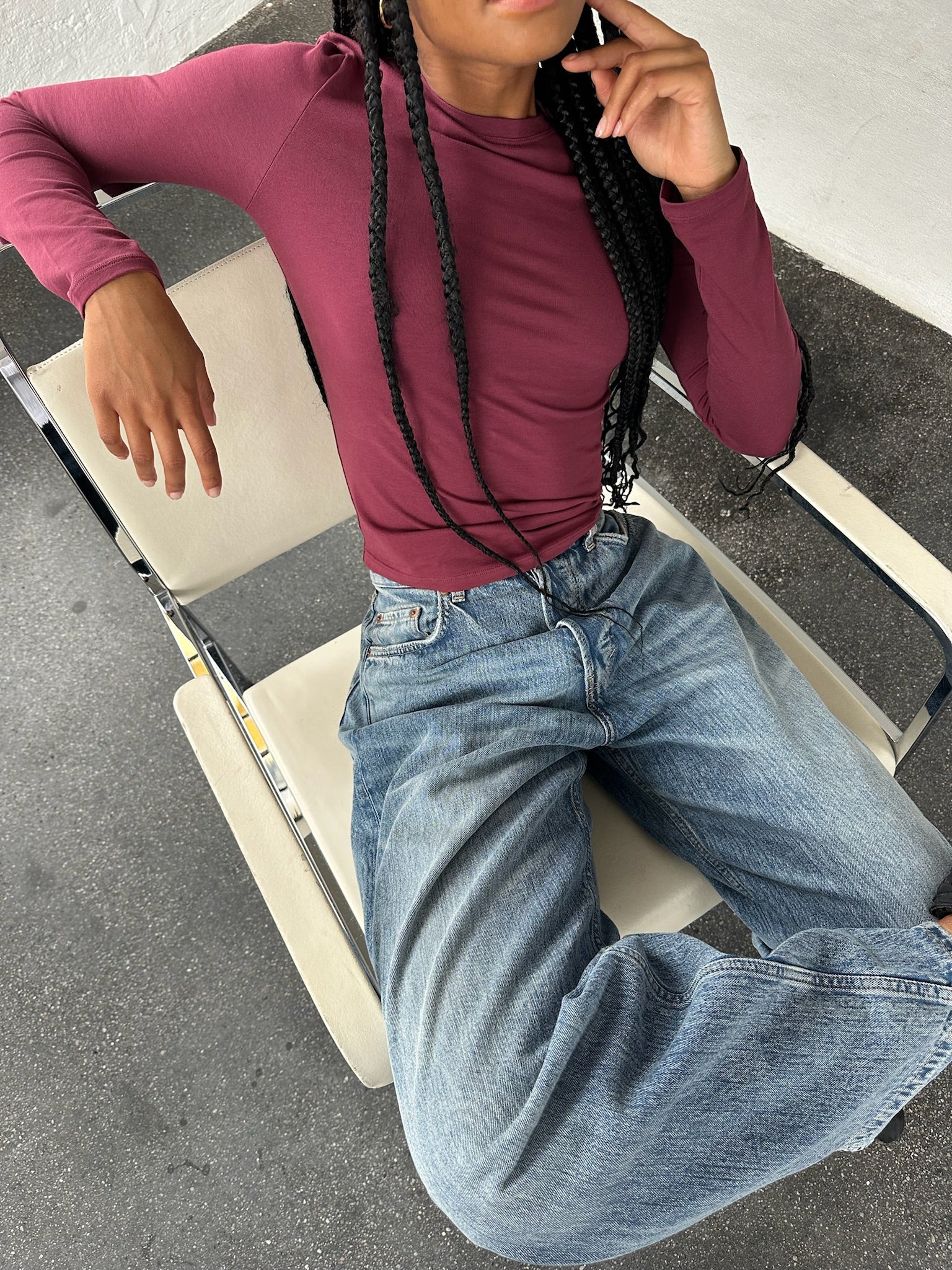 soft longsleeve long burgundy - Image 8