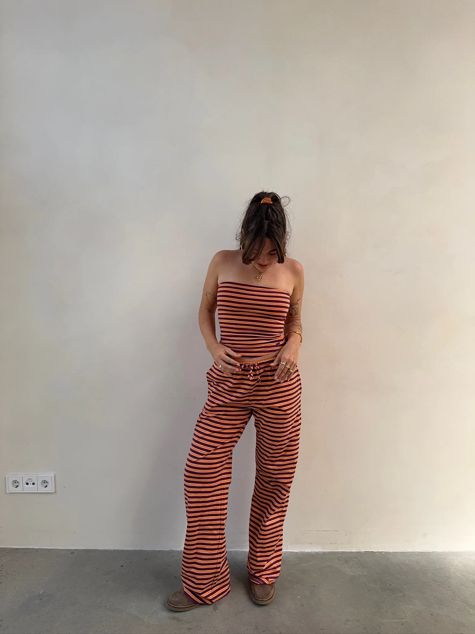 soft loose pants island stripes - Image 8