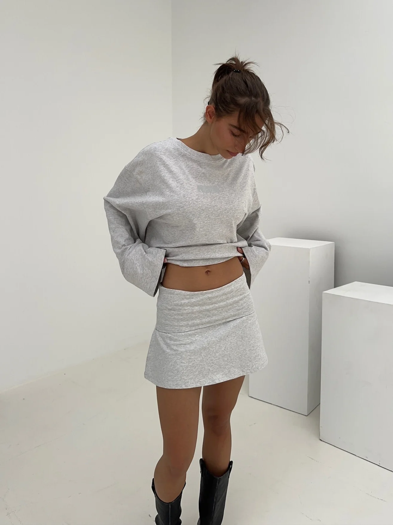 soft skirt grey melange - Image 15