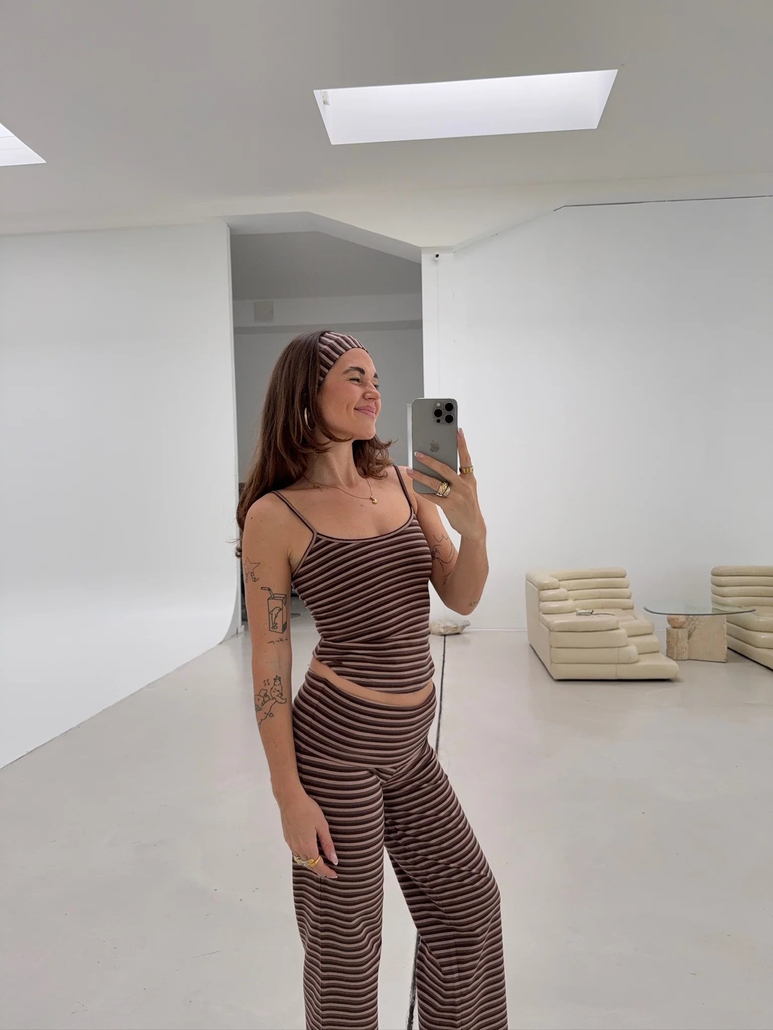 soft spaghetti top brown stripes - Image 12