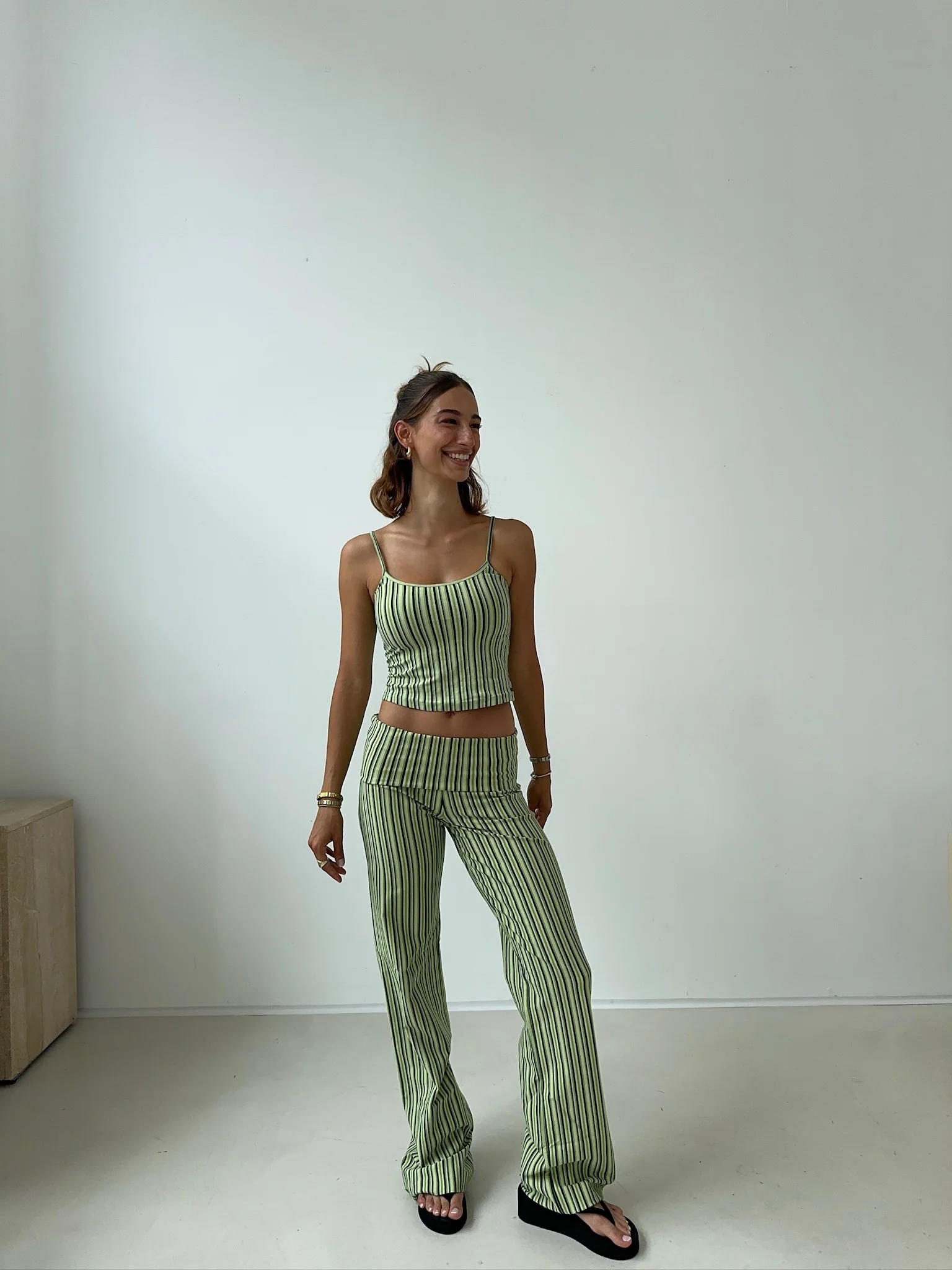 green striped set + free hairband - Image 6