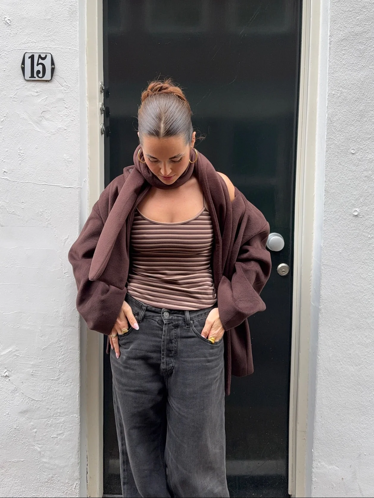 soft spaghetti top brown stripes - Image 3