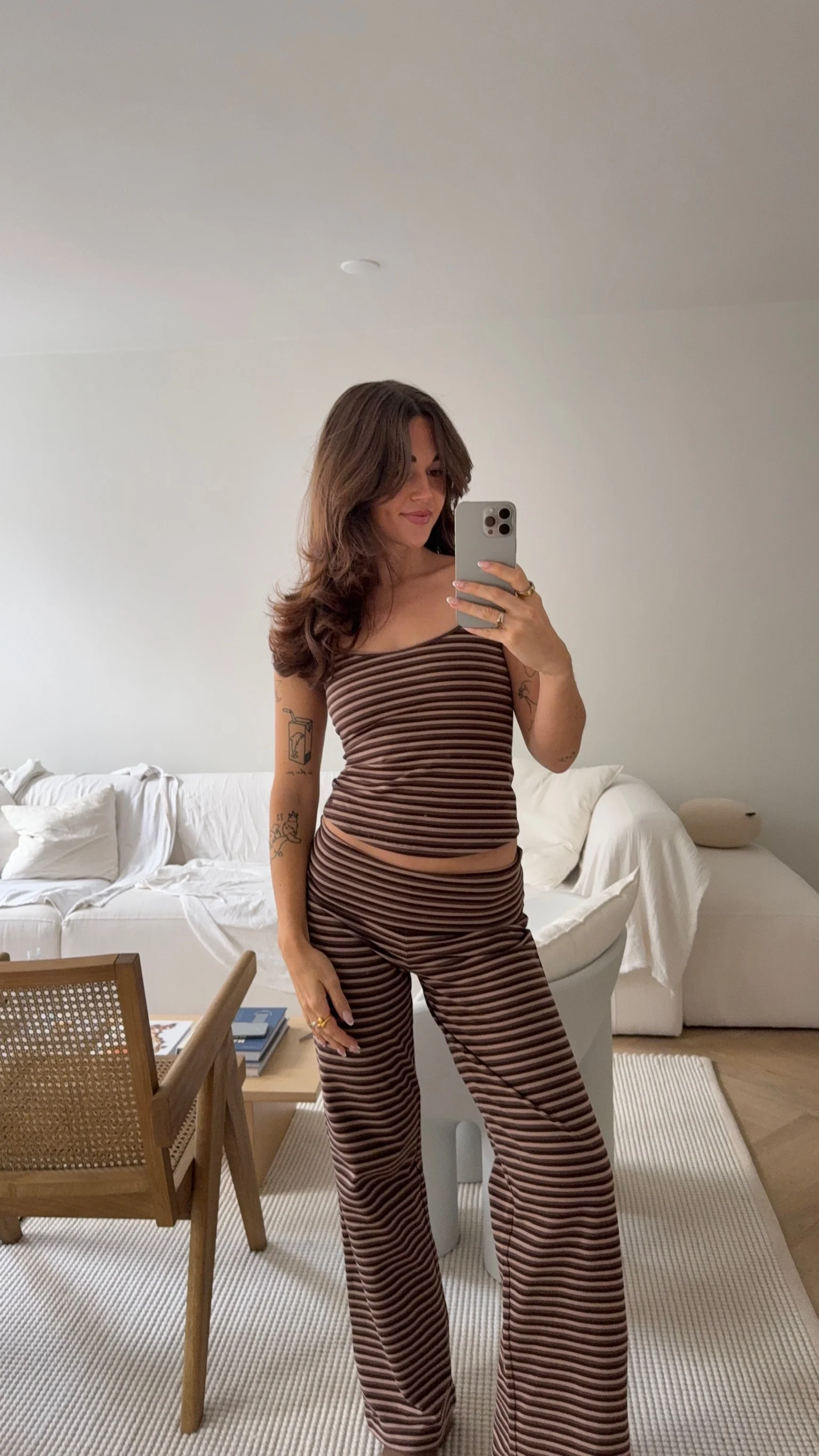 soft spaghetti top brown stripes - Image 4