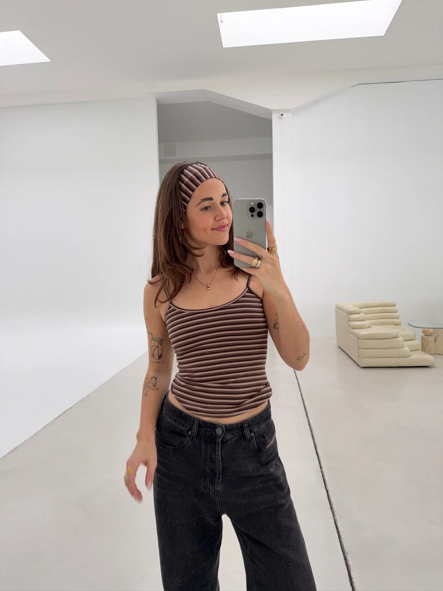 soft spaghetti top brown stripes - Image 8