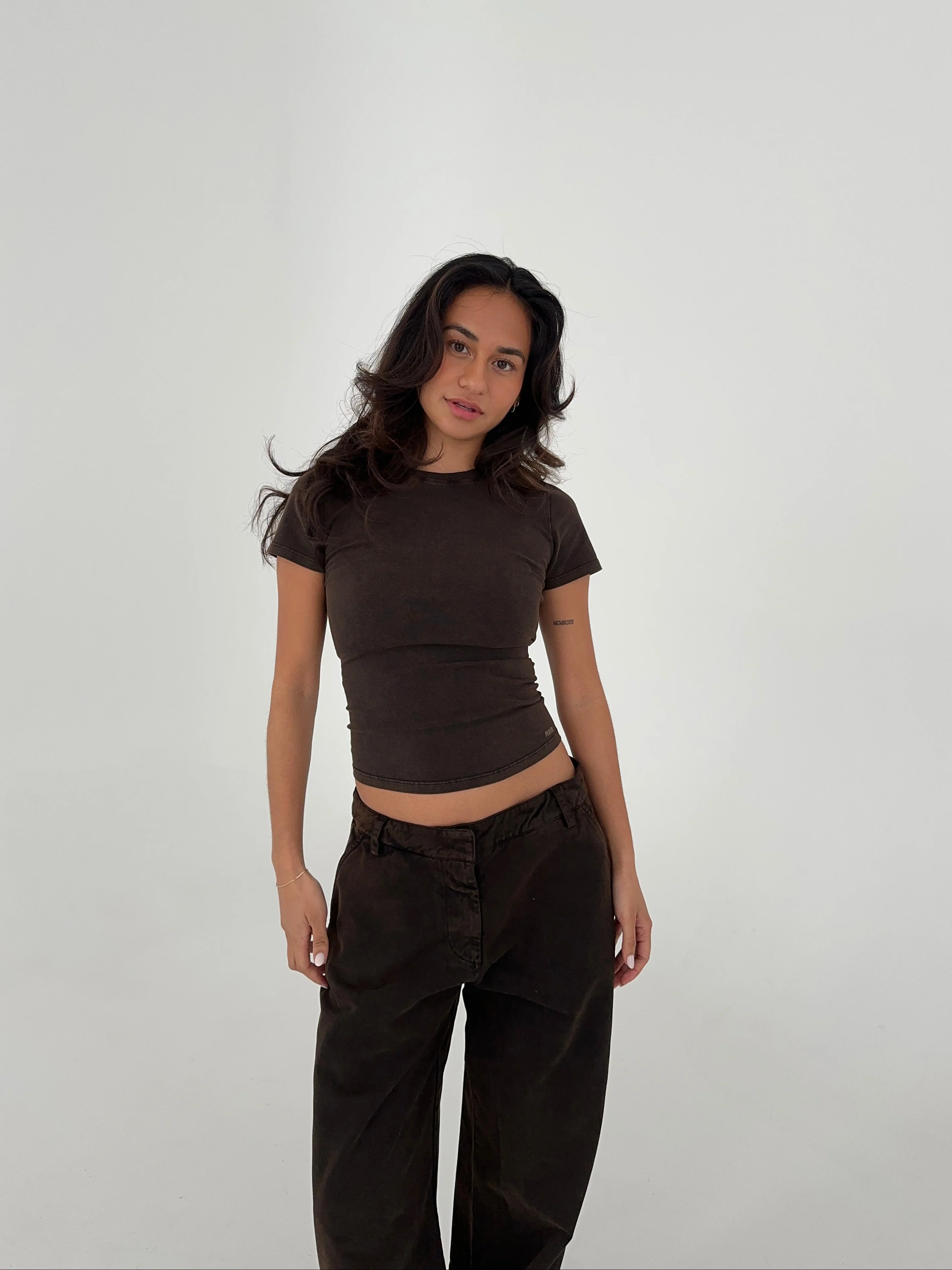 soft tee long brown wash - Image 3