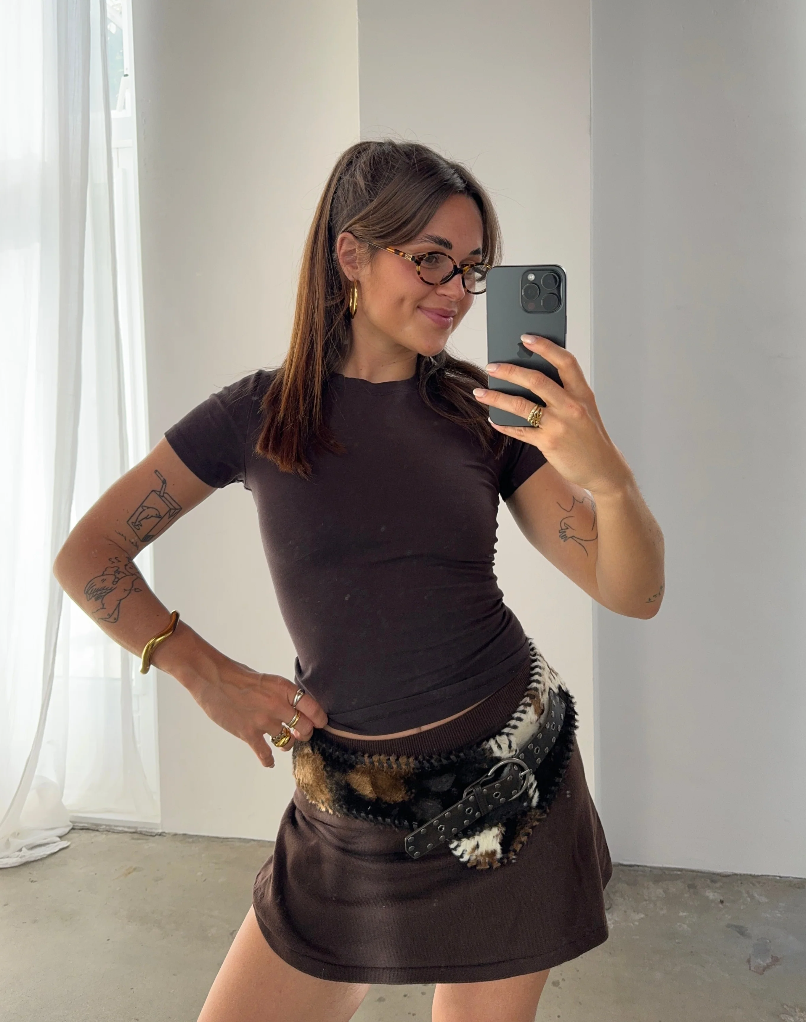soft tee long dark brown - Image 3