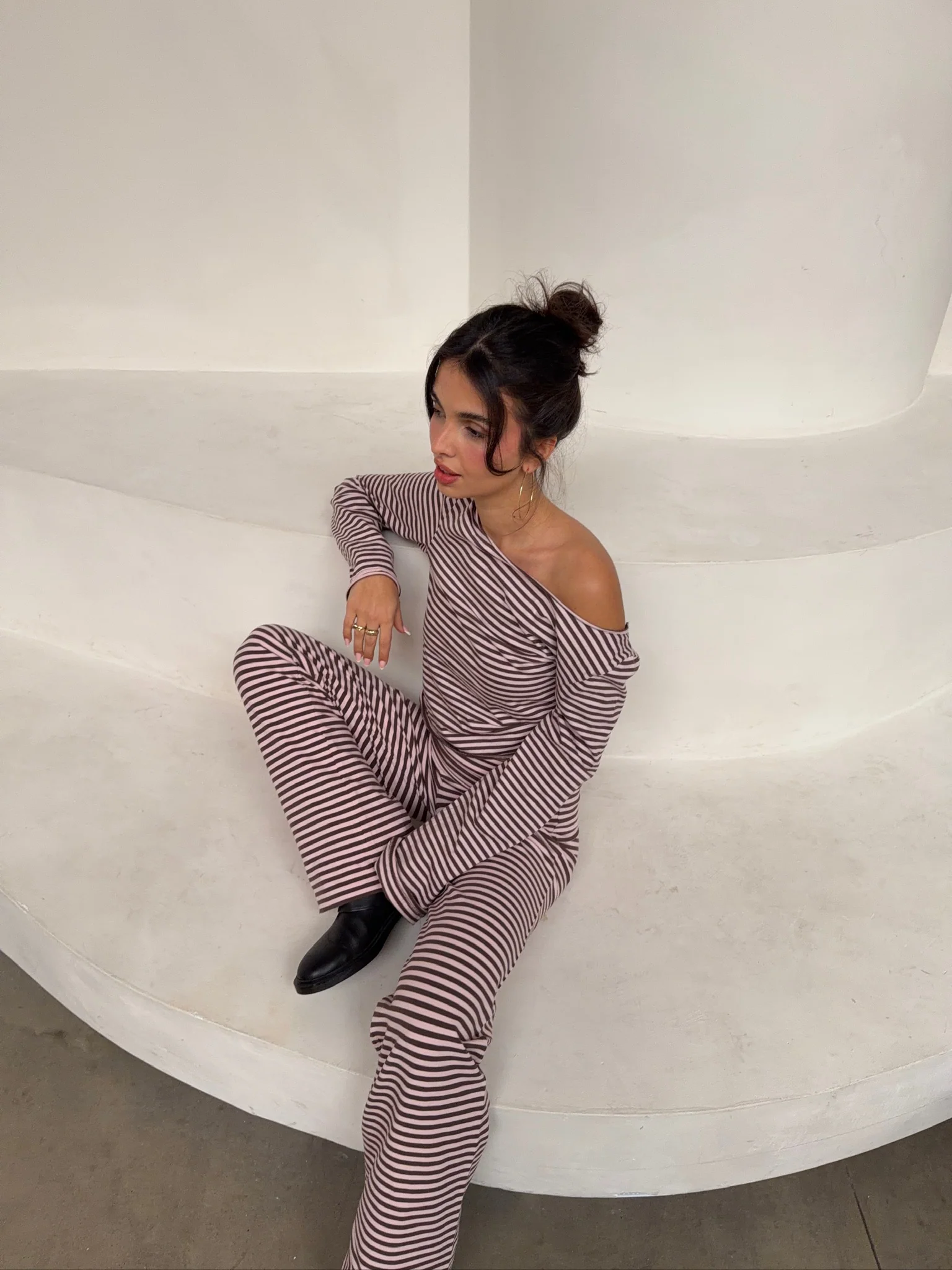 strawberry chocolate offshoulder longsleeve set + hairband - Image 8
