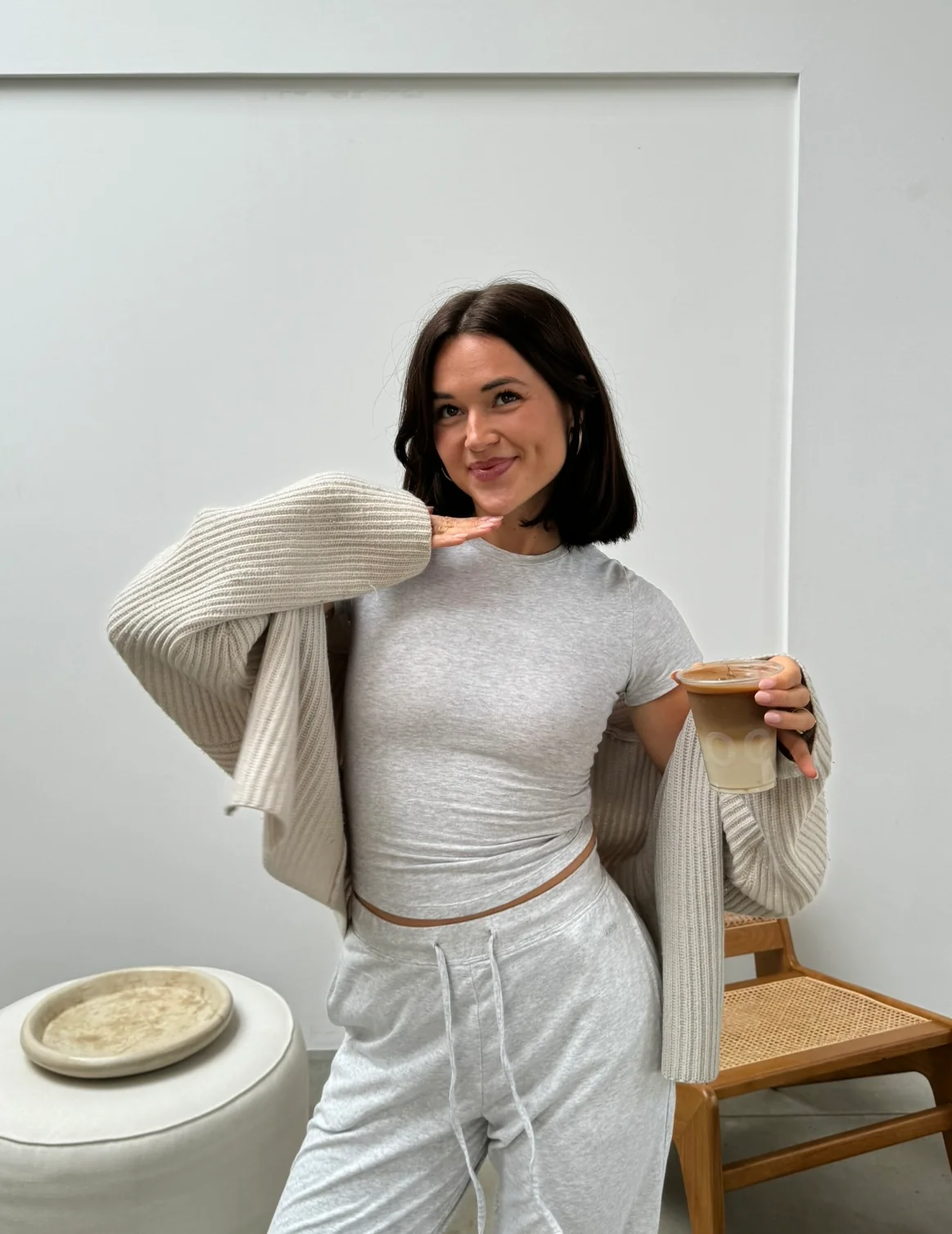 soft tee long grey melange - Image 7