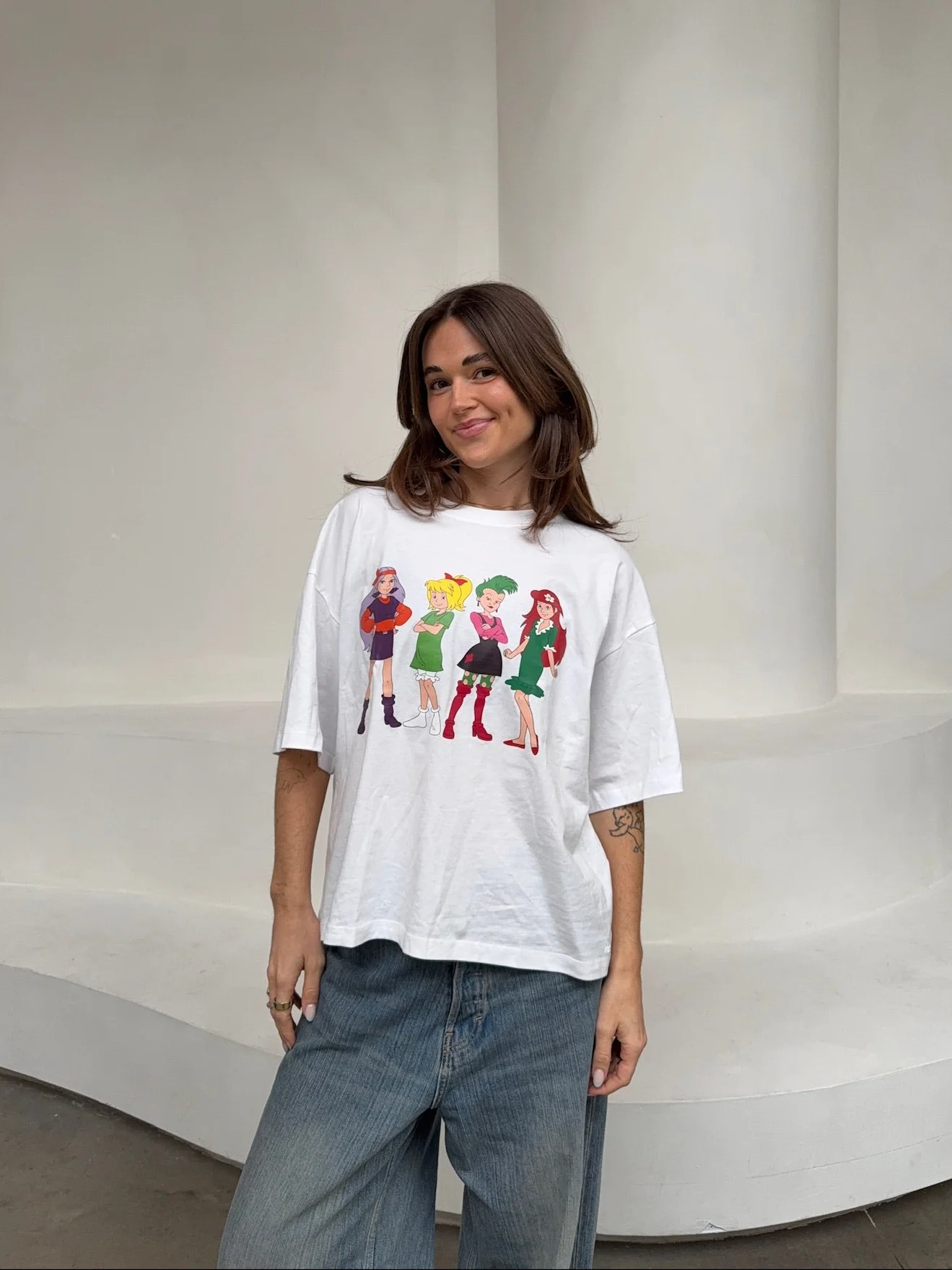 x bibi oversized tee white