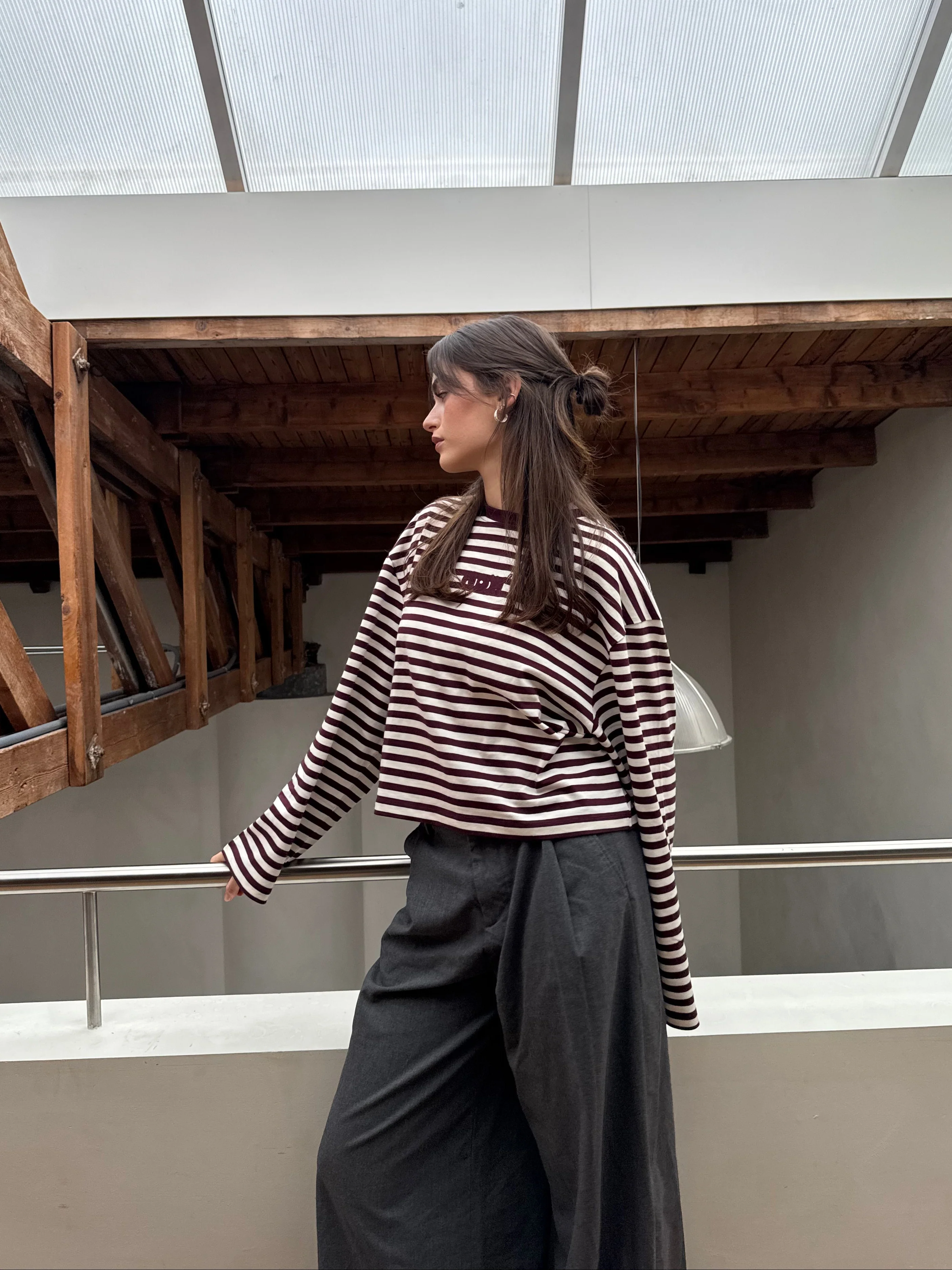 x fabi - oversized longsleeve burgundy stripes - Image 7