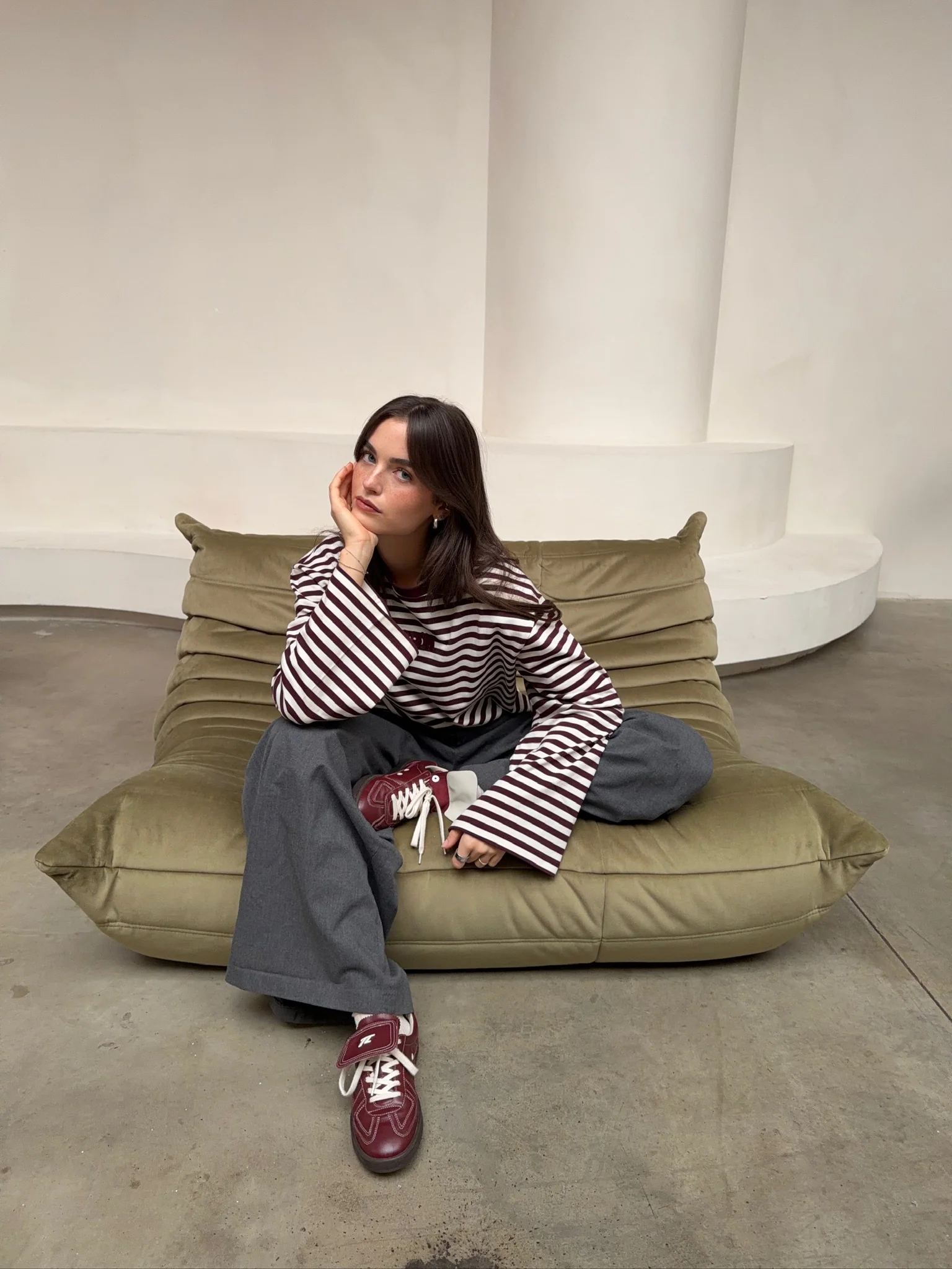 x fabi - oversized longsleeve burgundy stripes - Image 8