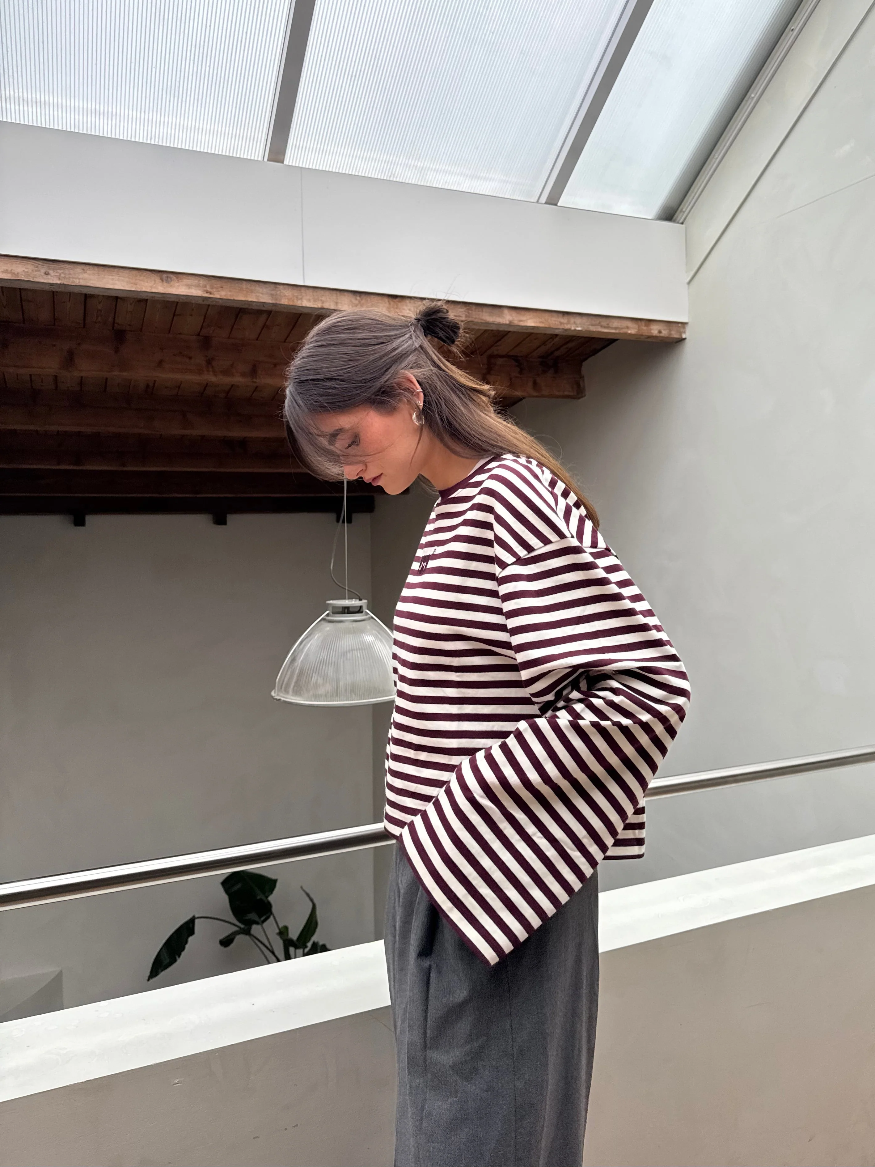 x fabi - oversized longsleeve burgundy stripes - Image 9