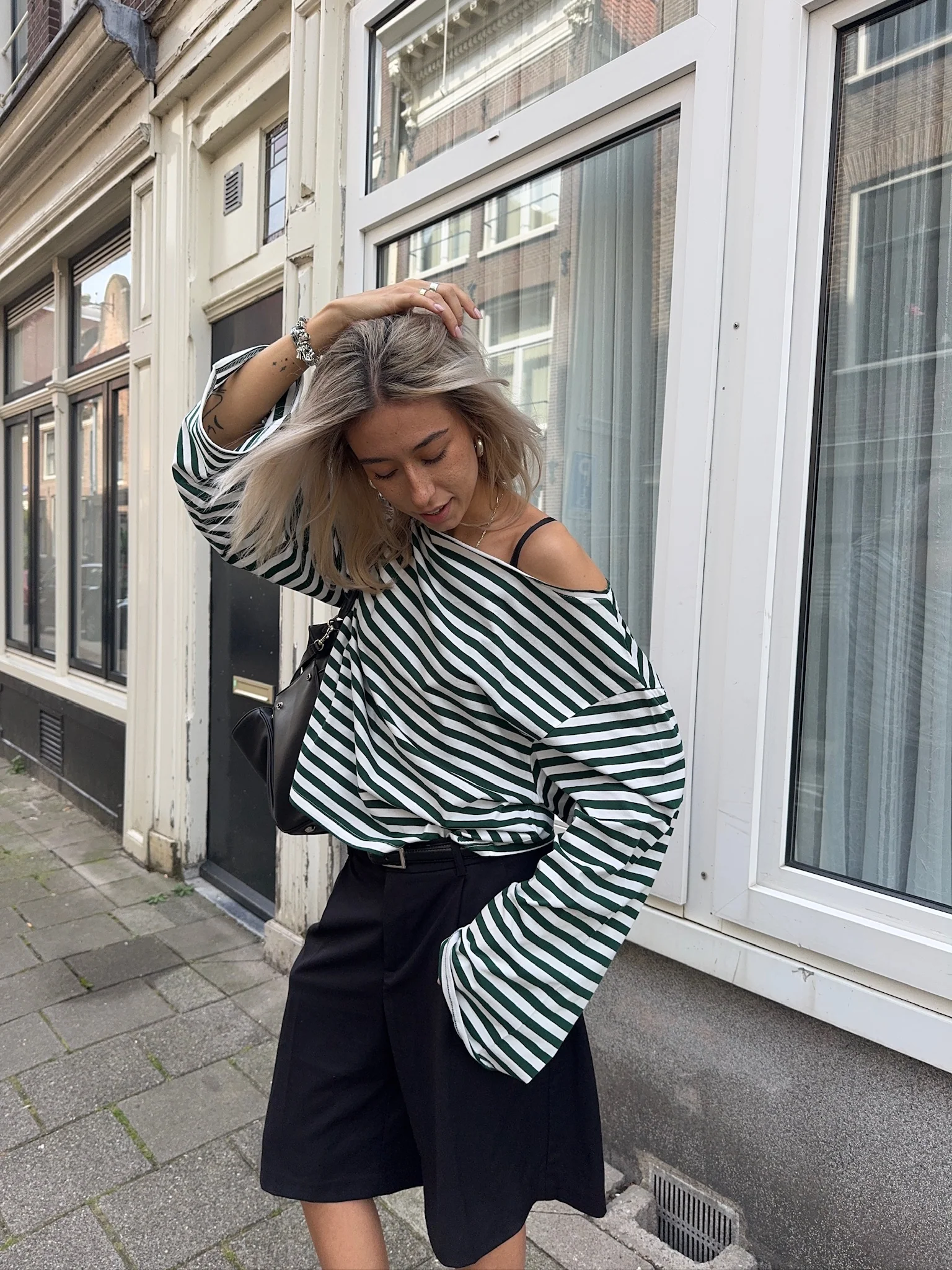 x she's talking - wide neck oversized longsleeve - Image 4
