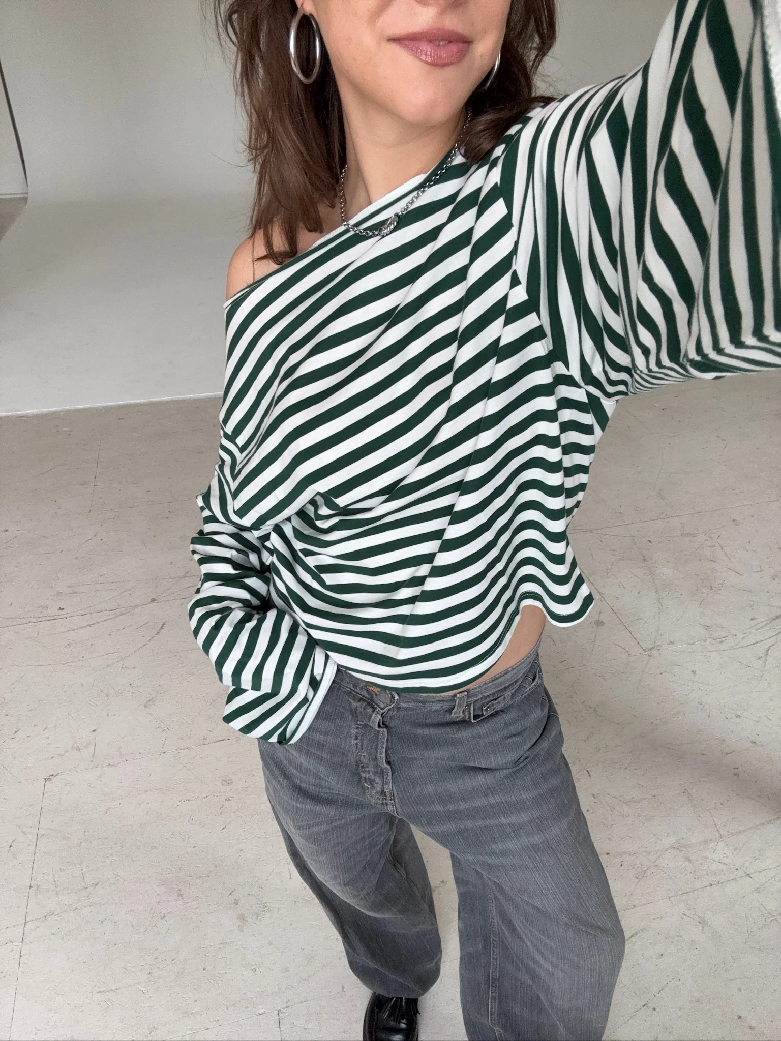 x she's talking - wide neck oversized longsleeve - Image 7