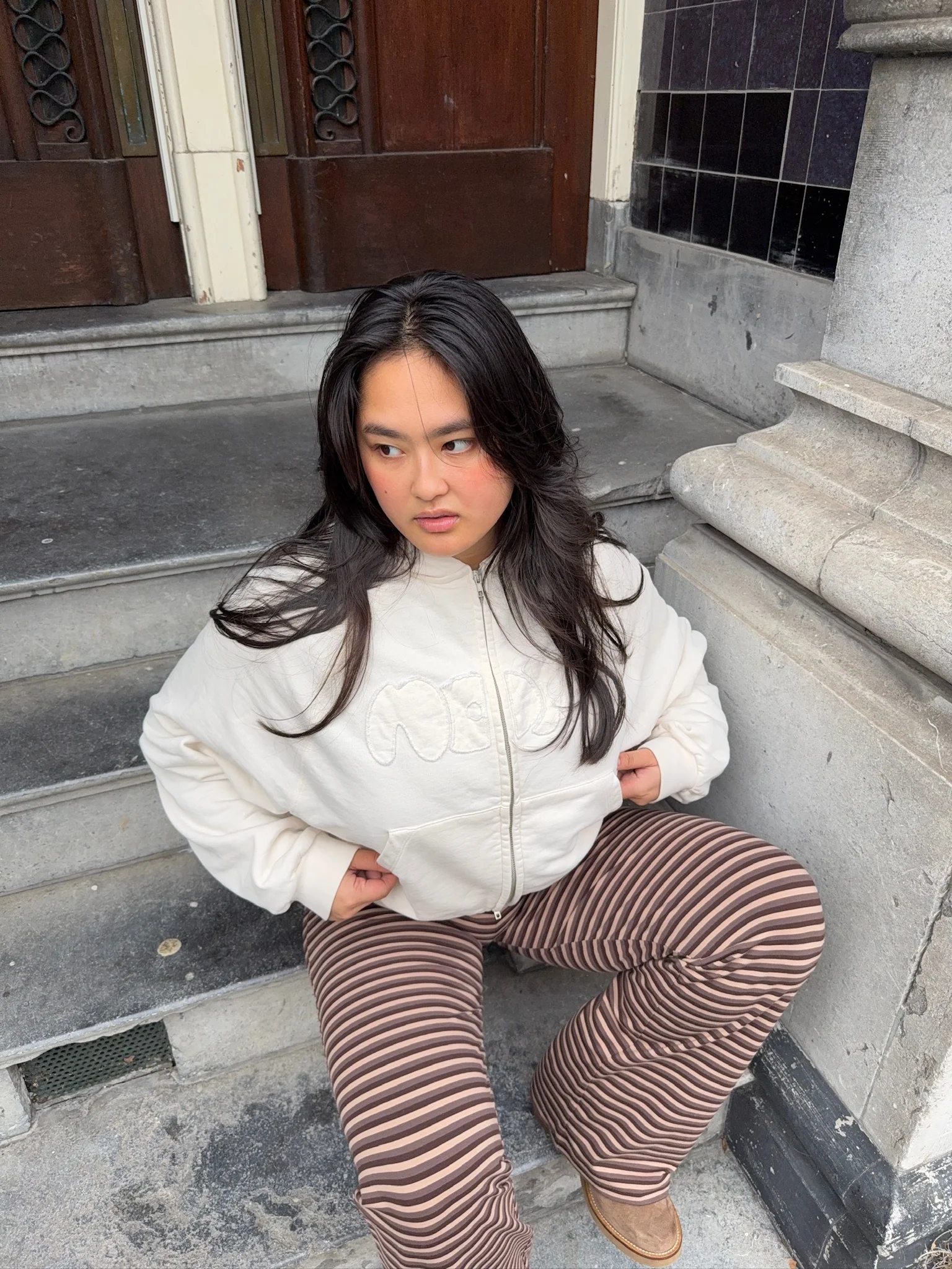 zip hoodie creme - Image 3