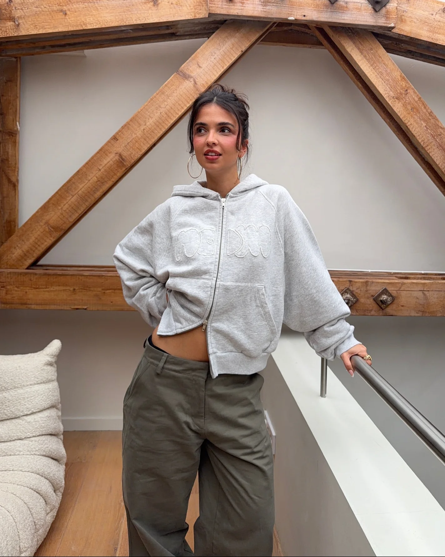 x lethilda - zip hoodie grey melange