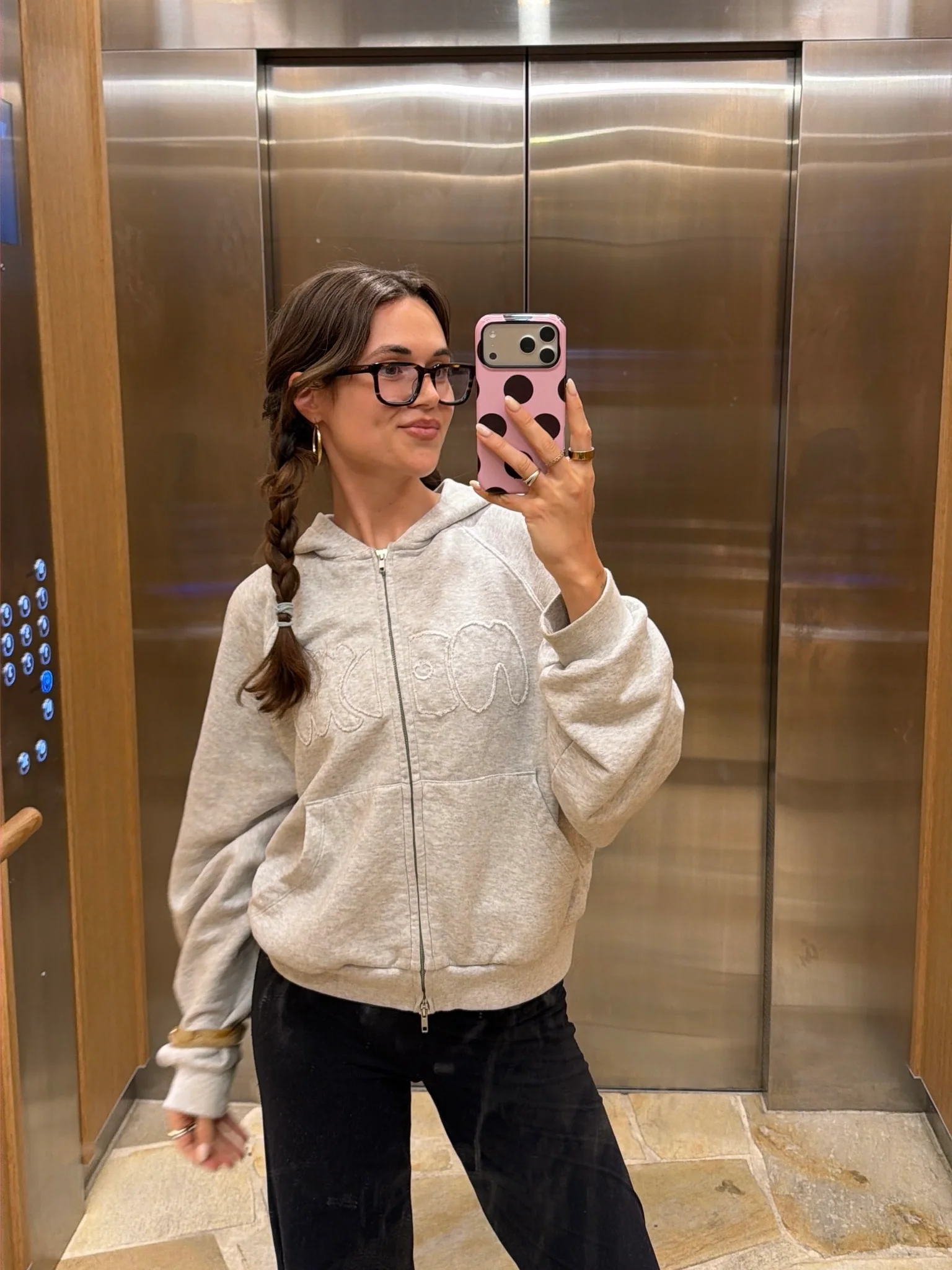 x lethilda - zip hoodie grey melange - Image 4