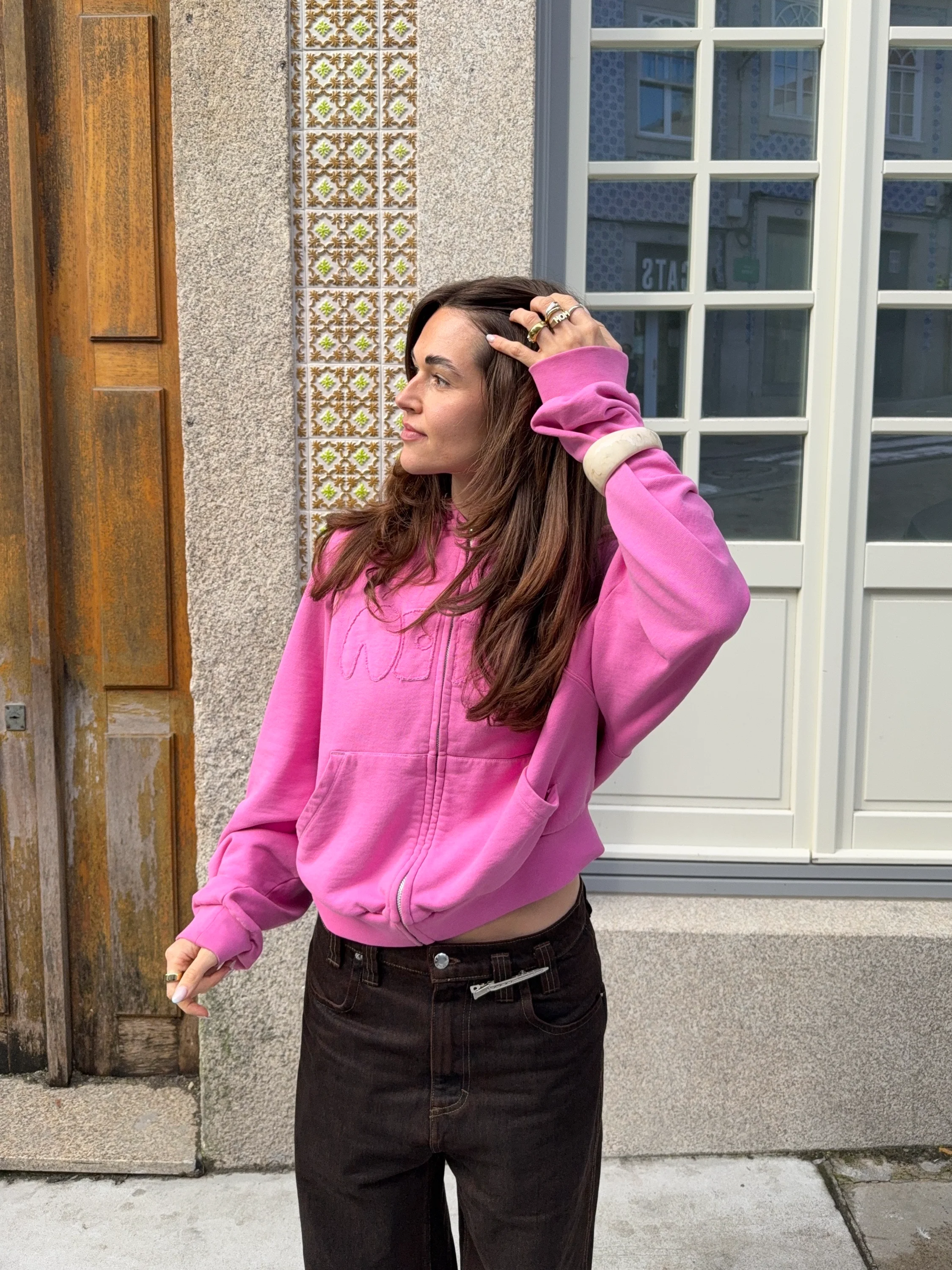 zip hoodie magenta - Image 10