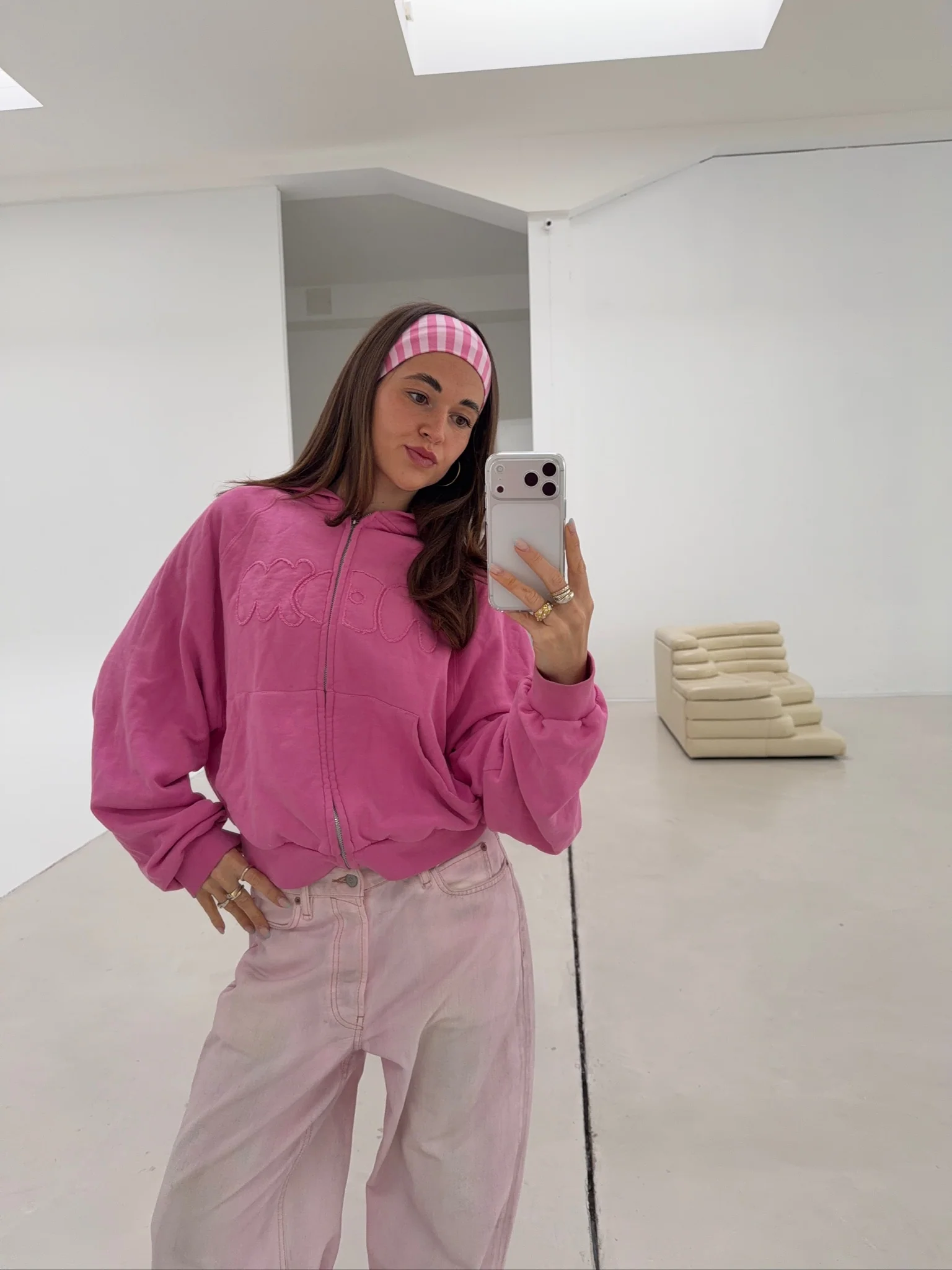 zip hoodie magenta - Image 3
